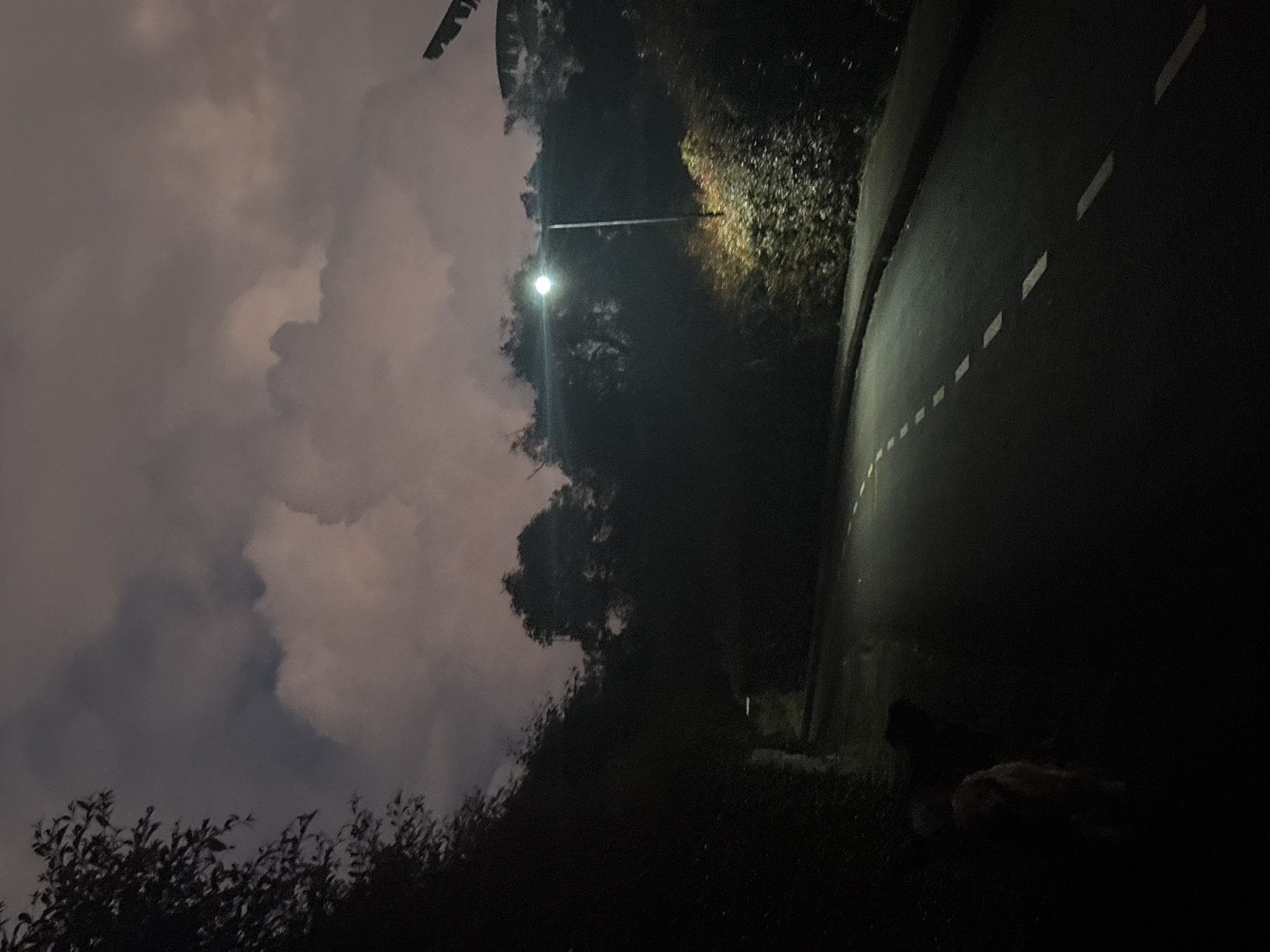 Night street scene documented in Guarne, Colombia