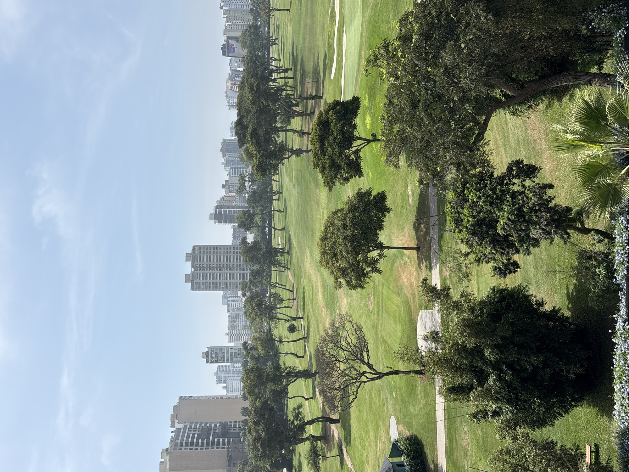 Elevated views captured of golf course and dining in San Isidro
