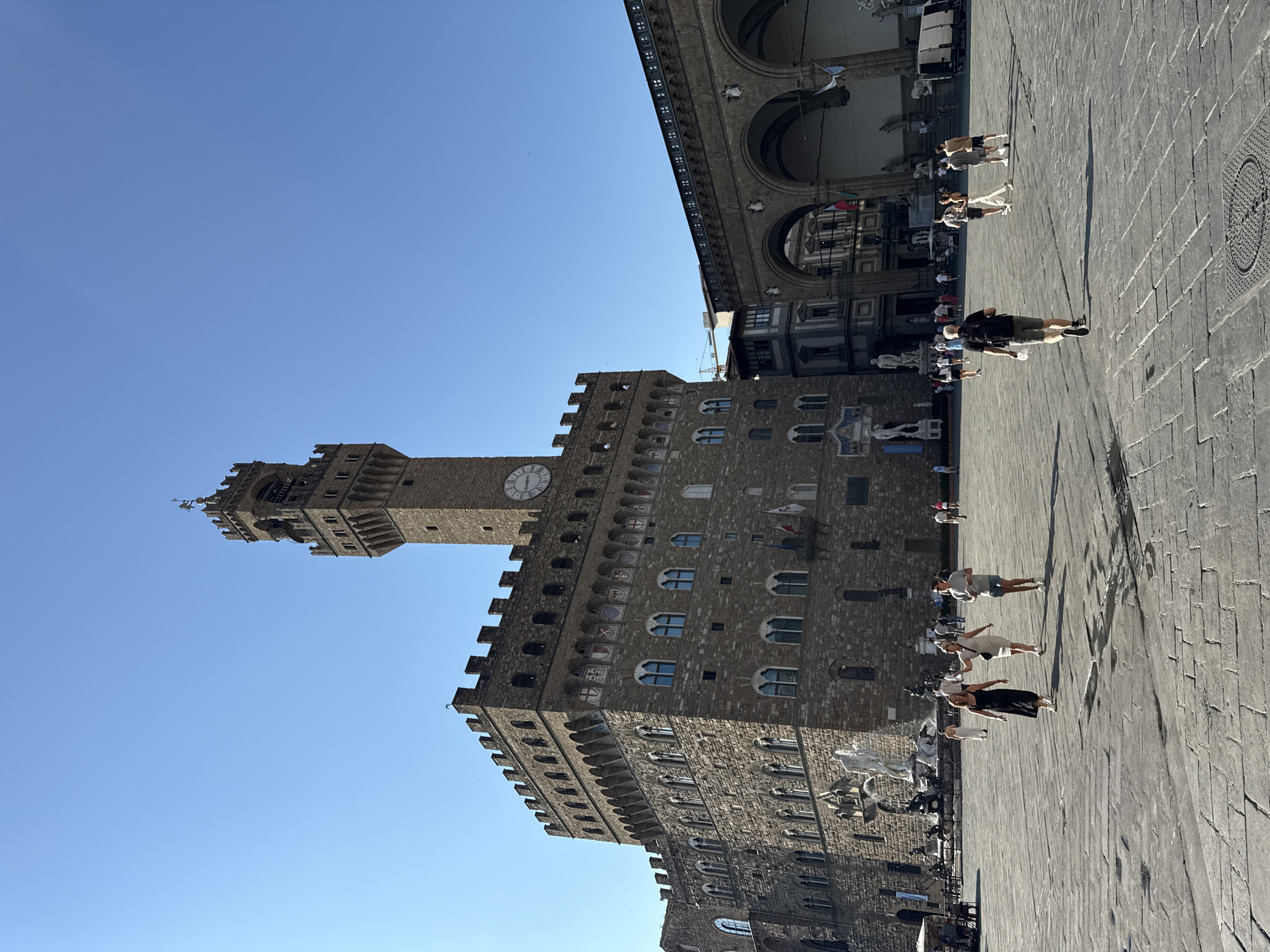 Morning walk through Piazza della Signoria, Florence