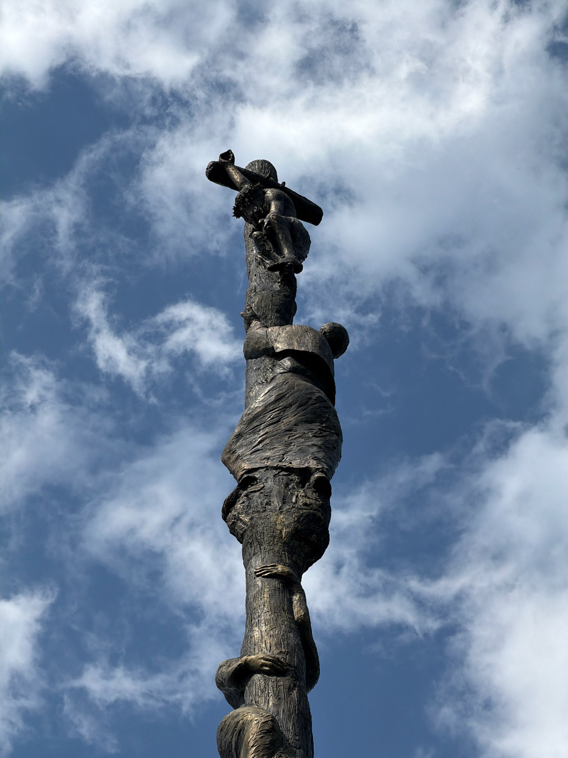 Bronze outdoor sculptures at a northern Italy site, July 2026