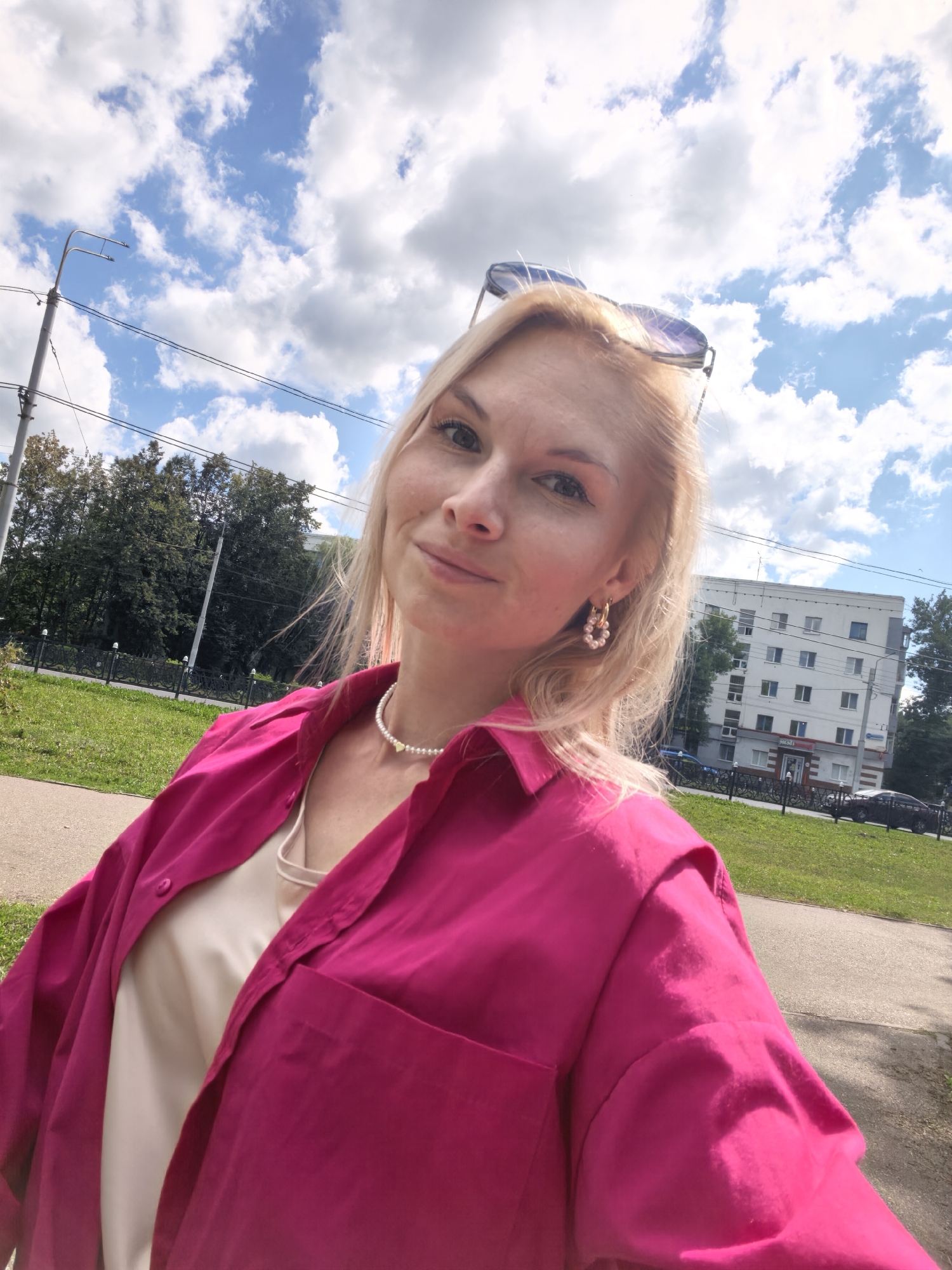 Outdoor family moments in Sterlitamak on a summer morning