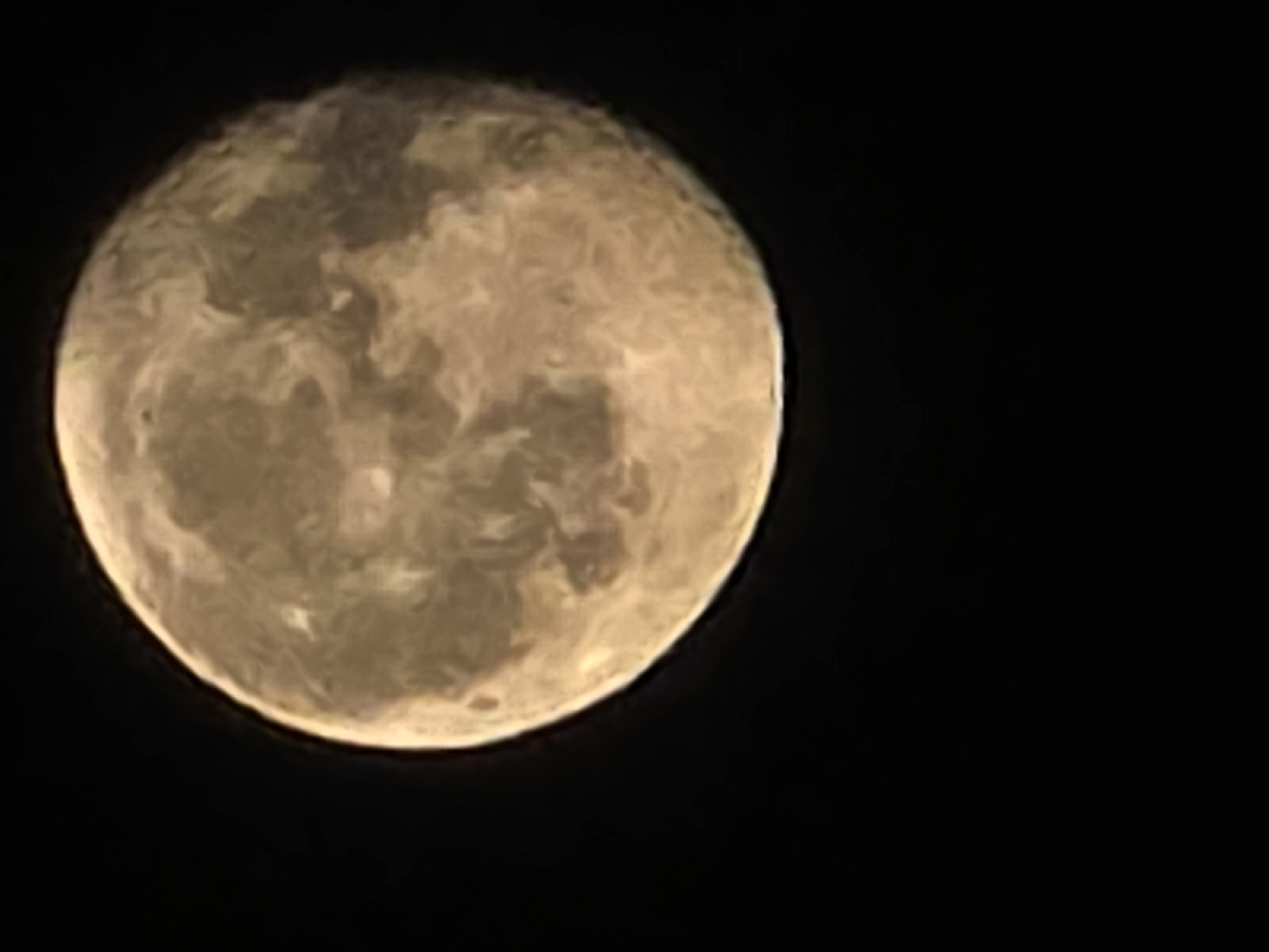 Moonrise and city park at night in Naberezhnye Chelny