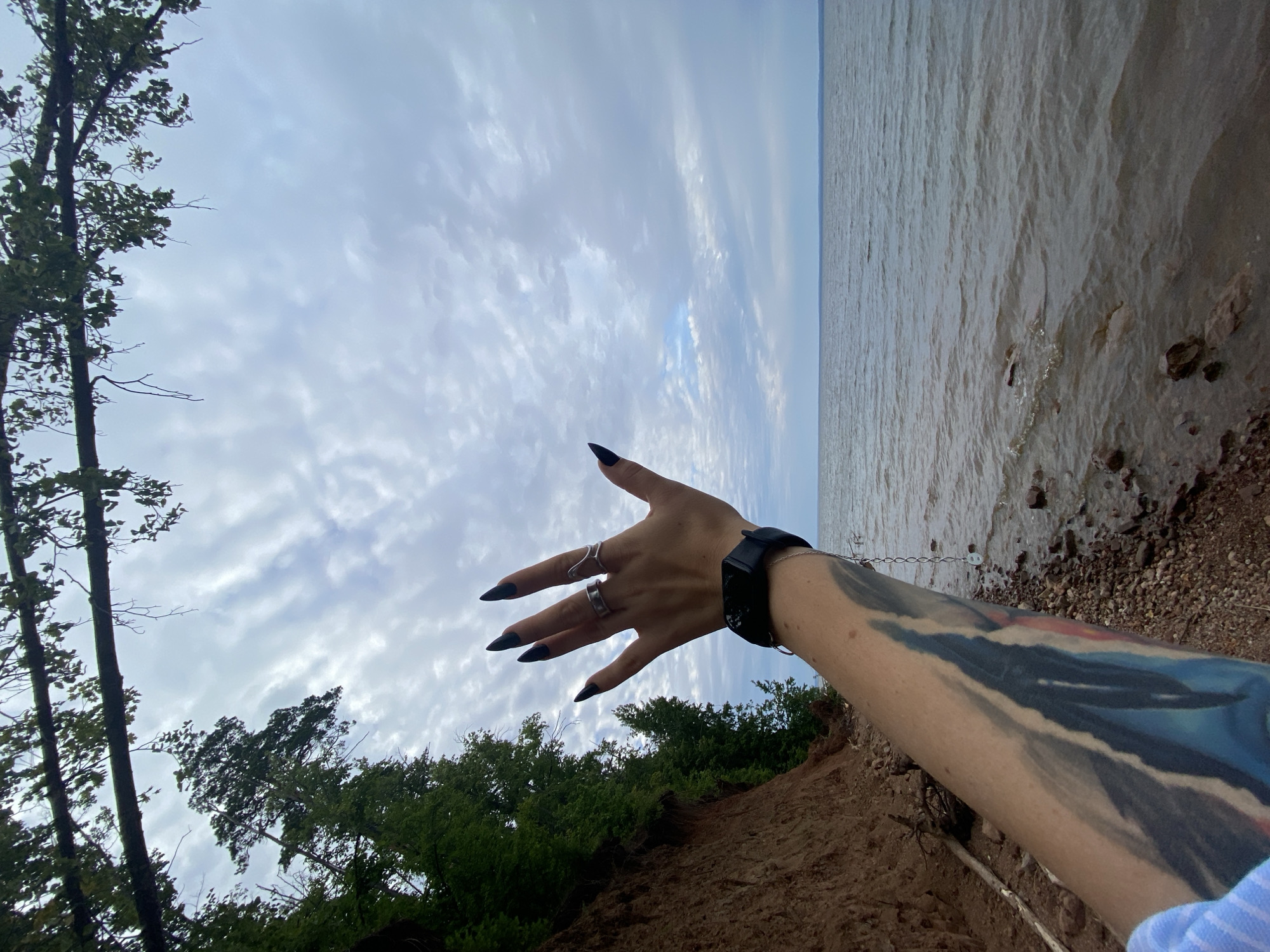 Eroded riverbank cliffs and roots in Noviy, Russia
