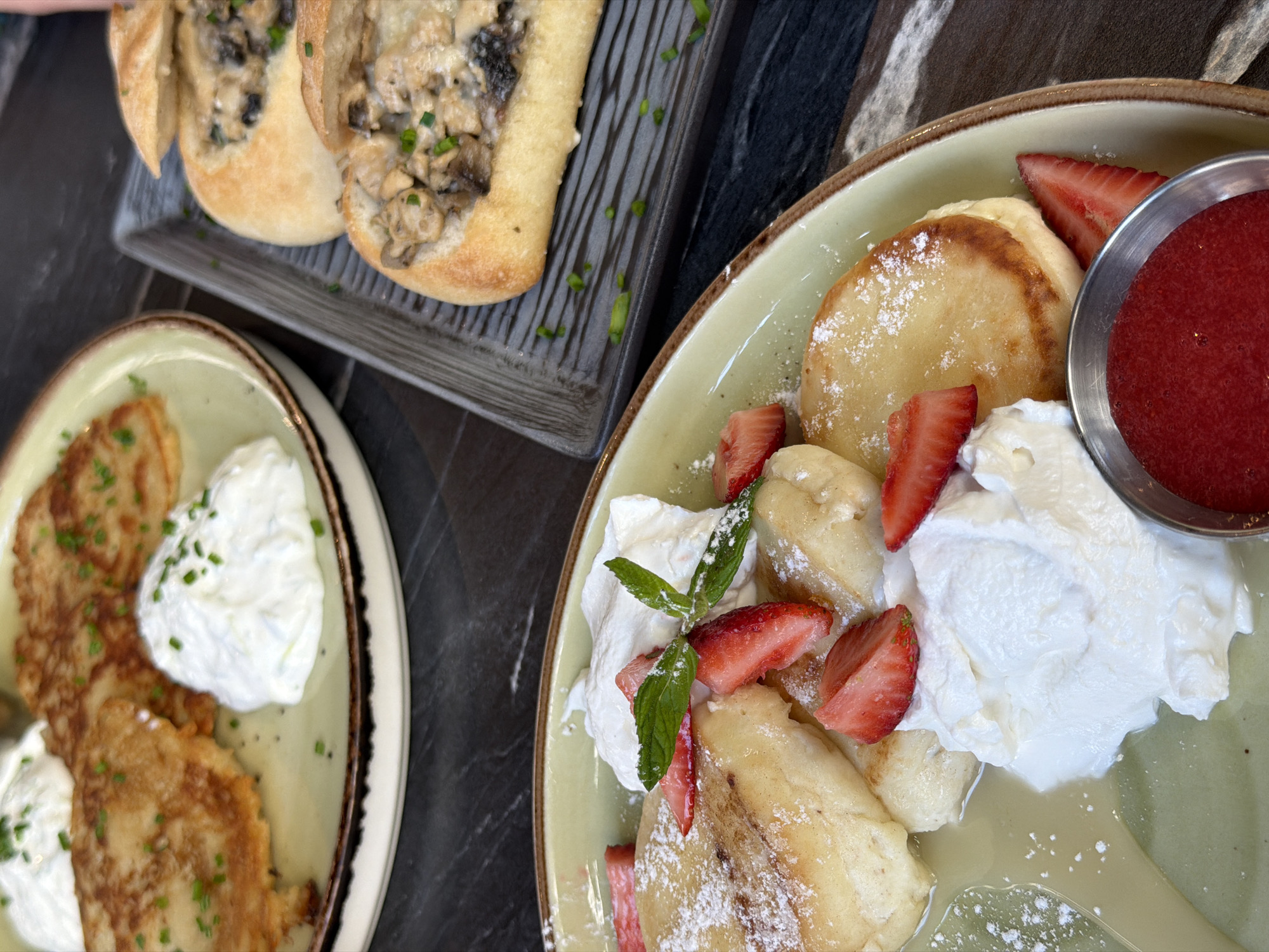 Lunch documented in Haifa features stuffed bread rolls