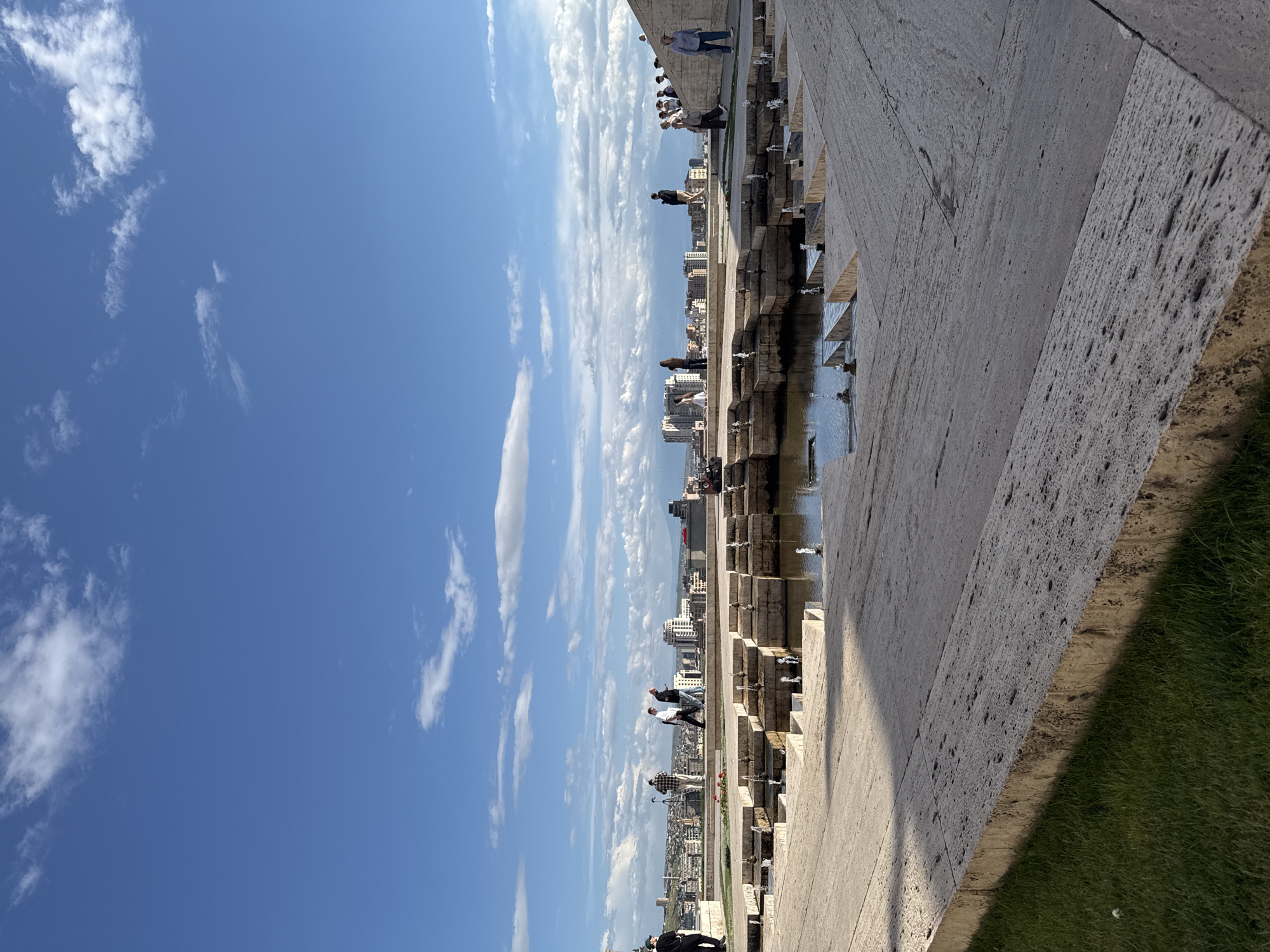 Tourist activity documented at Yerevan Cascade complex