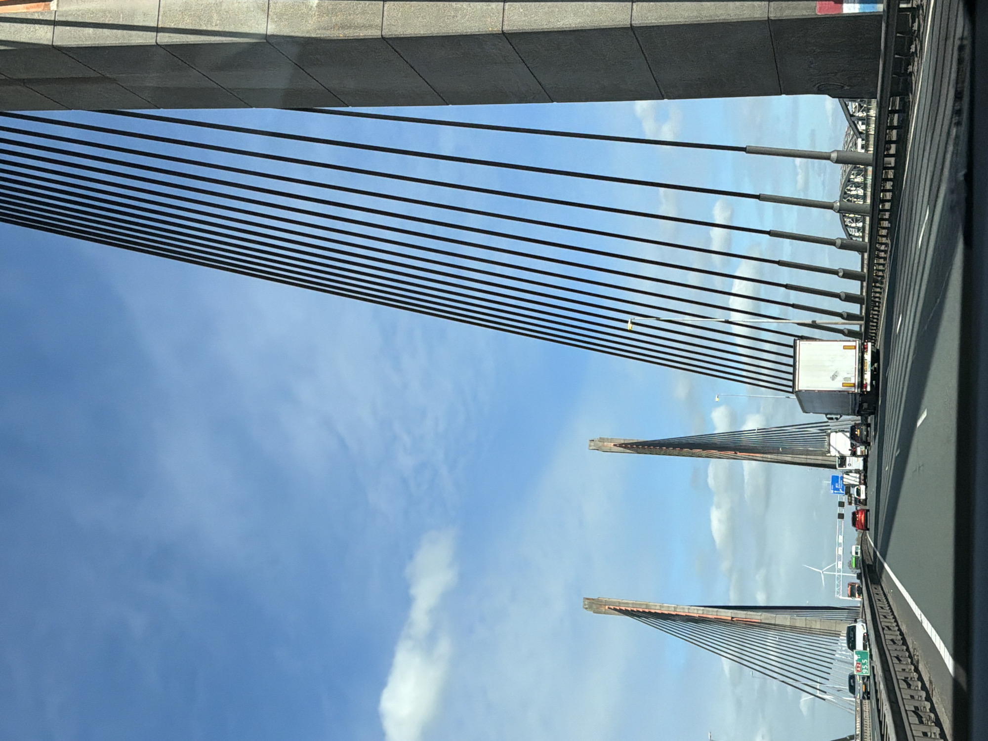 Vehicle crosses Martinus Nijhoff Bridge in Zaltbommel, Netherlands