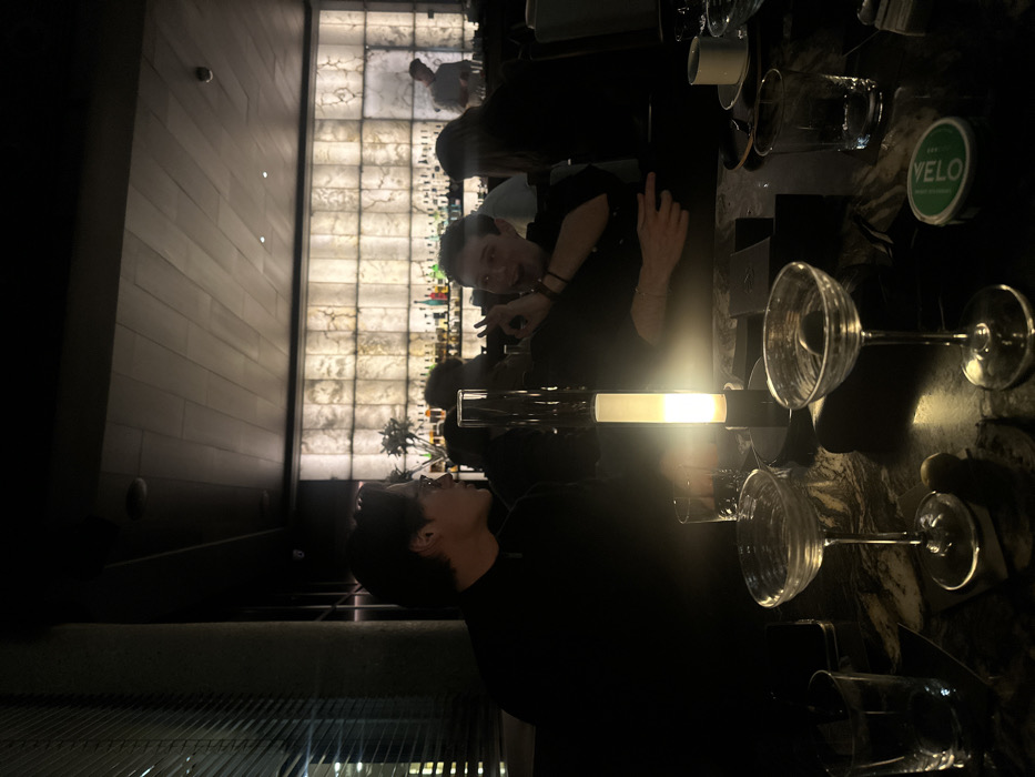 Two people share moment in Madrid bar