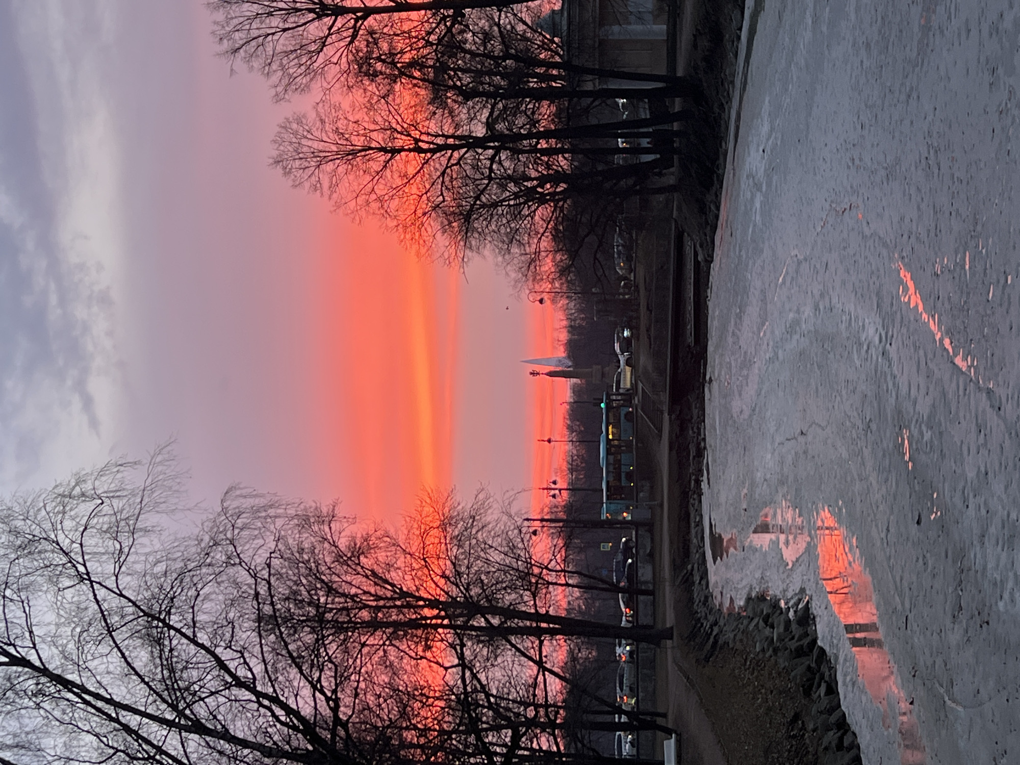 Dramatic sunset scenes captured across Saint Petersburg waterways