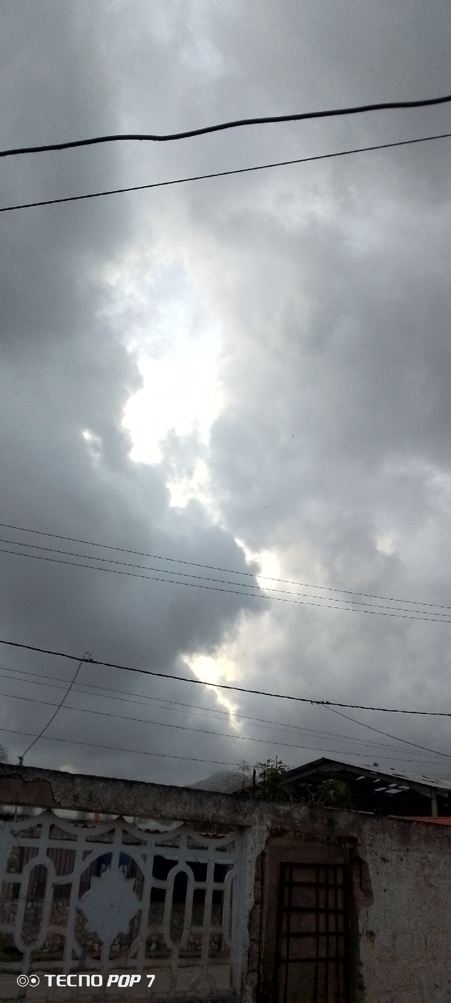 Dramatic overcast skies observed over Altagracia, Venezuela residential area