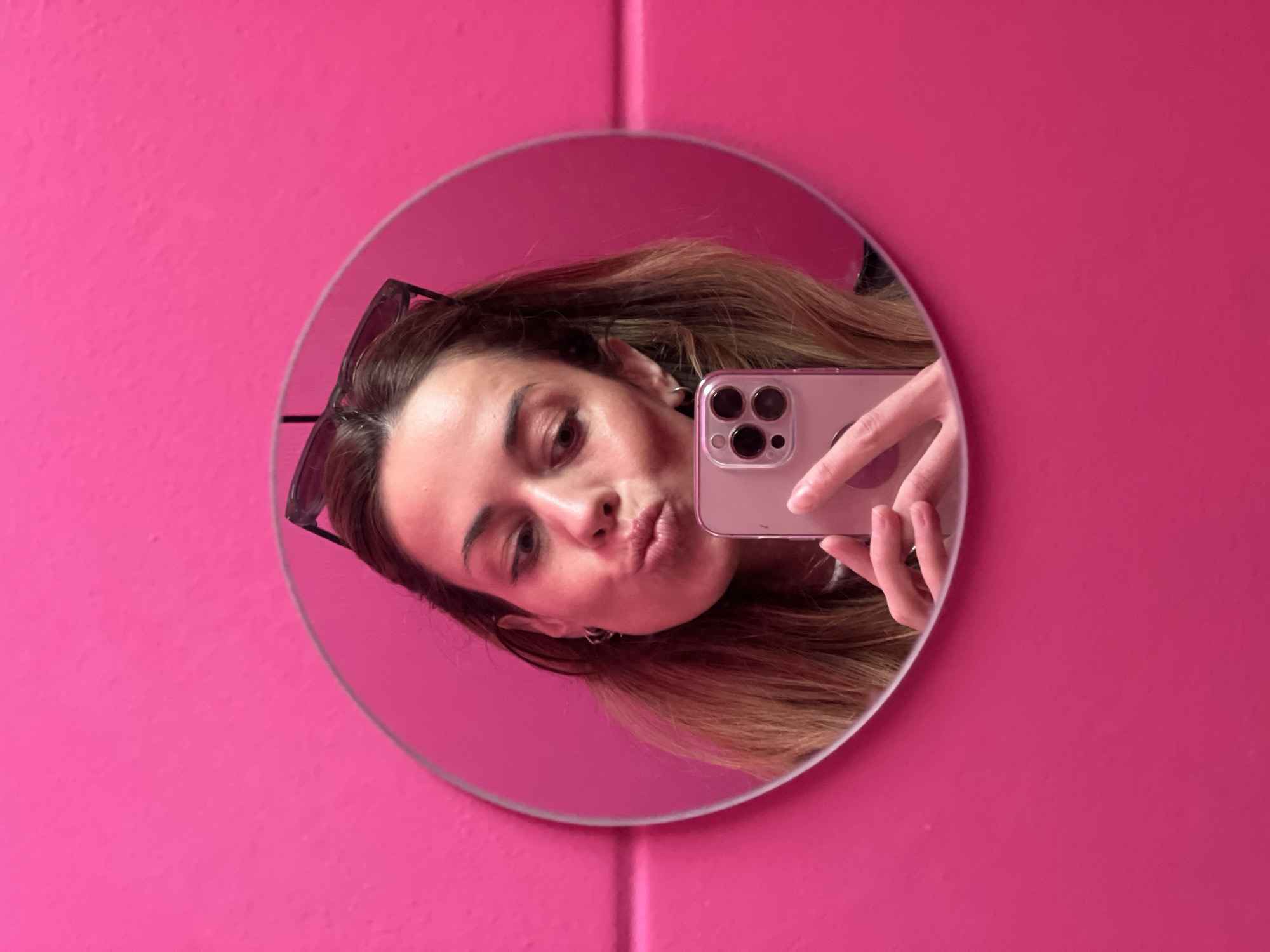 Women enjoy morning coffee and selfies at Bar cafe