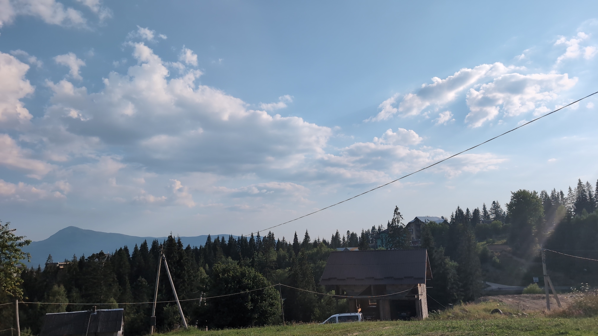 Summer afternoon scenes around a Carpathian village