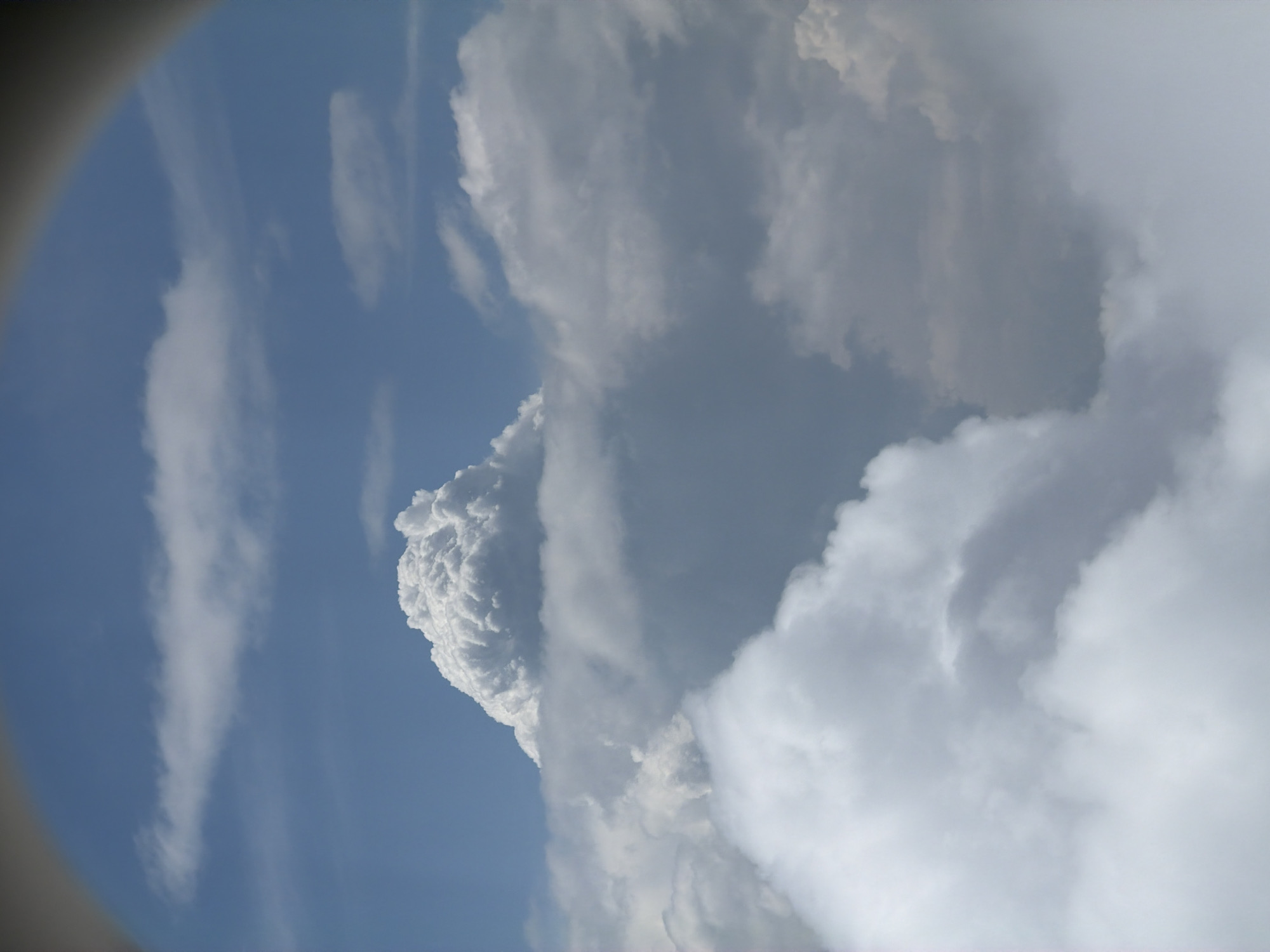 Aerial view of cloud formations over Khimki Russia