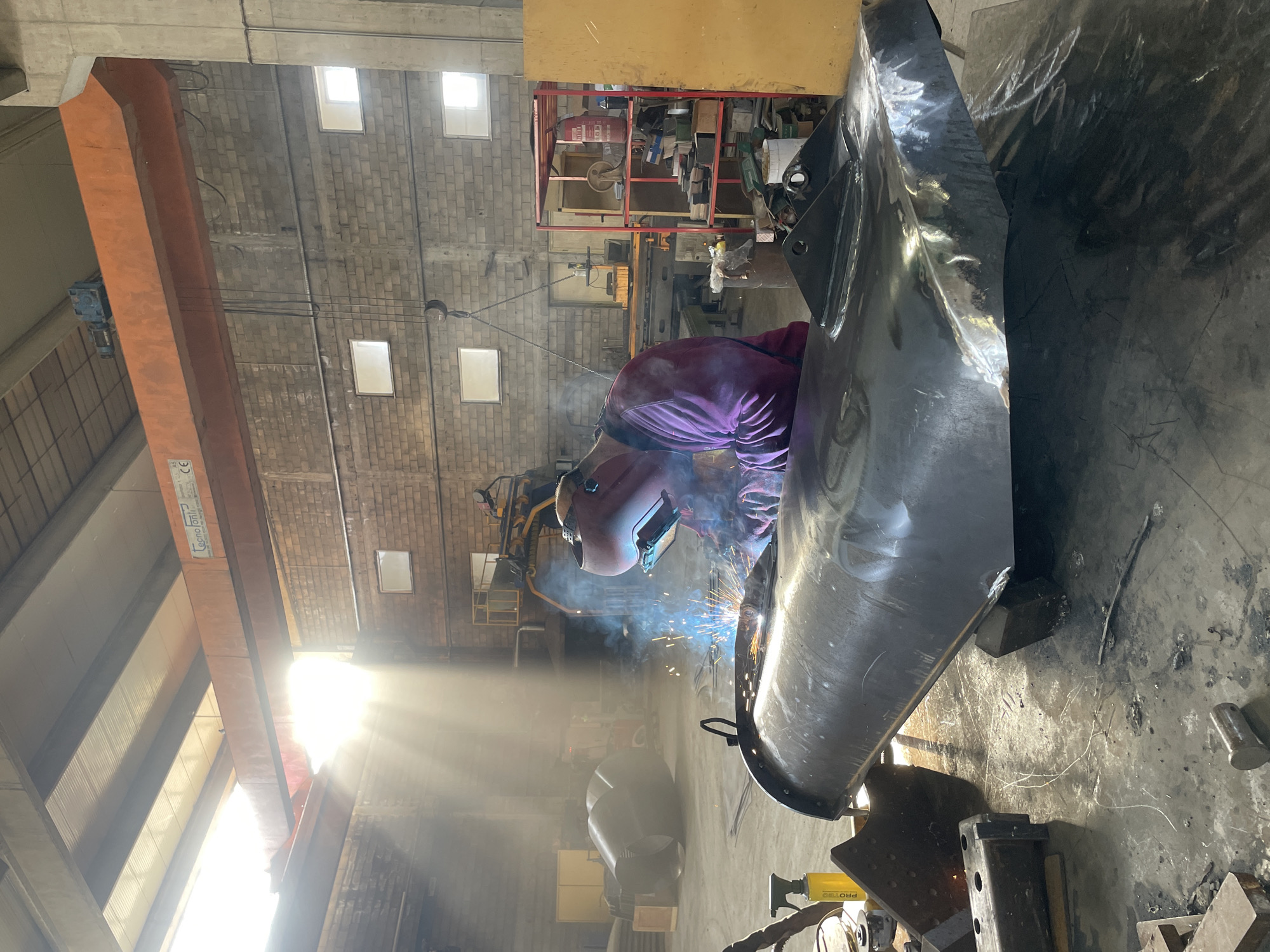 Early morning welding work observed in Montenegro workshop
