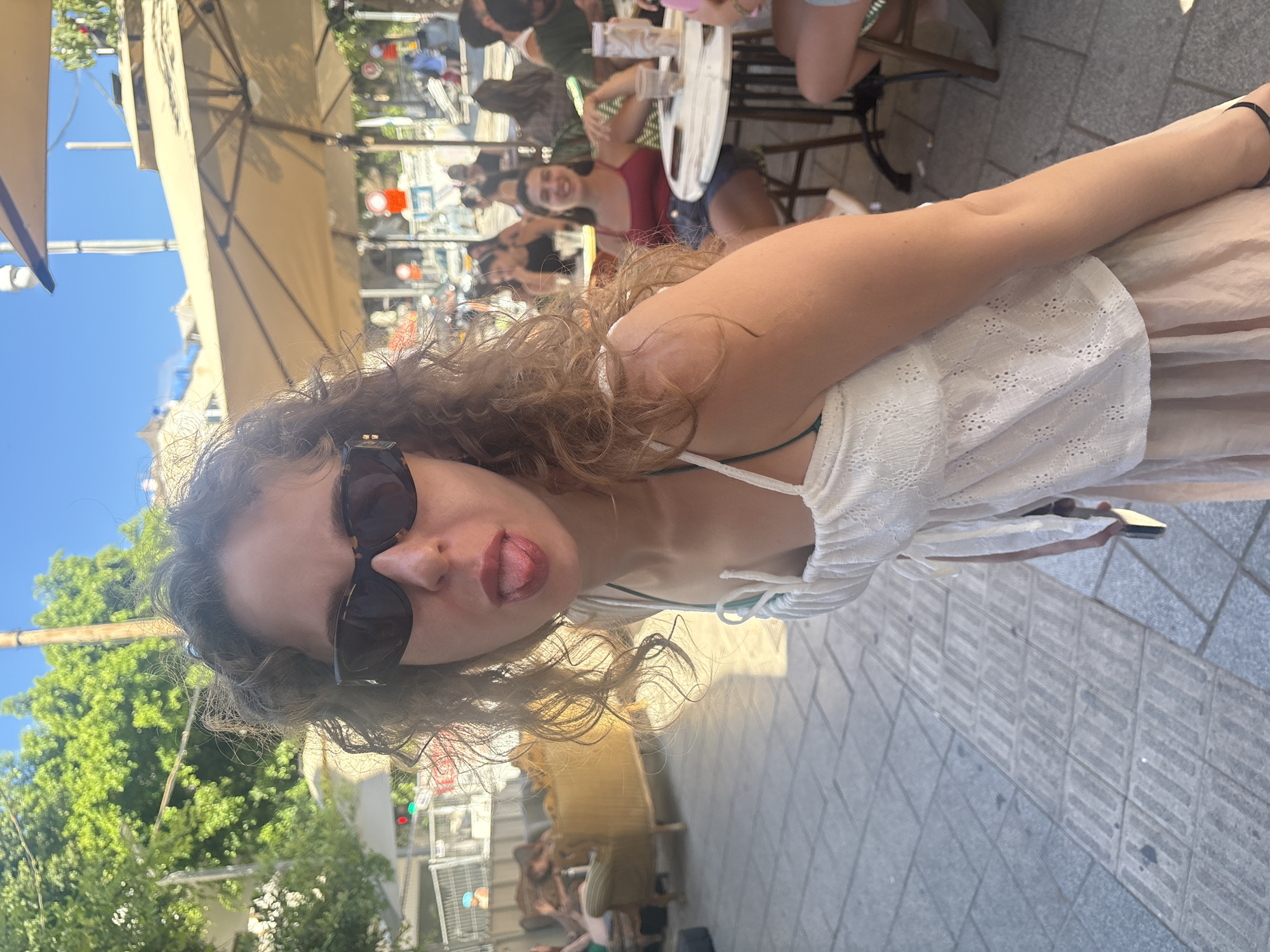 Sunny afternoon hangout at a Tel Aviv outdoor café