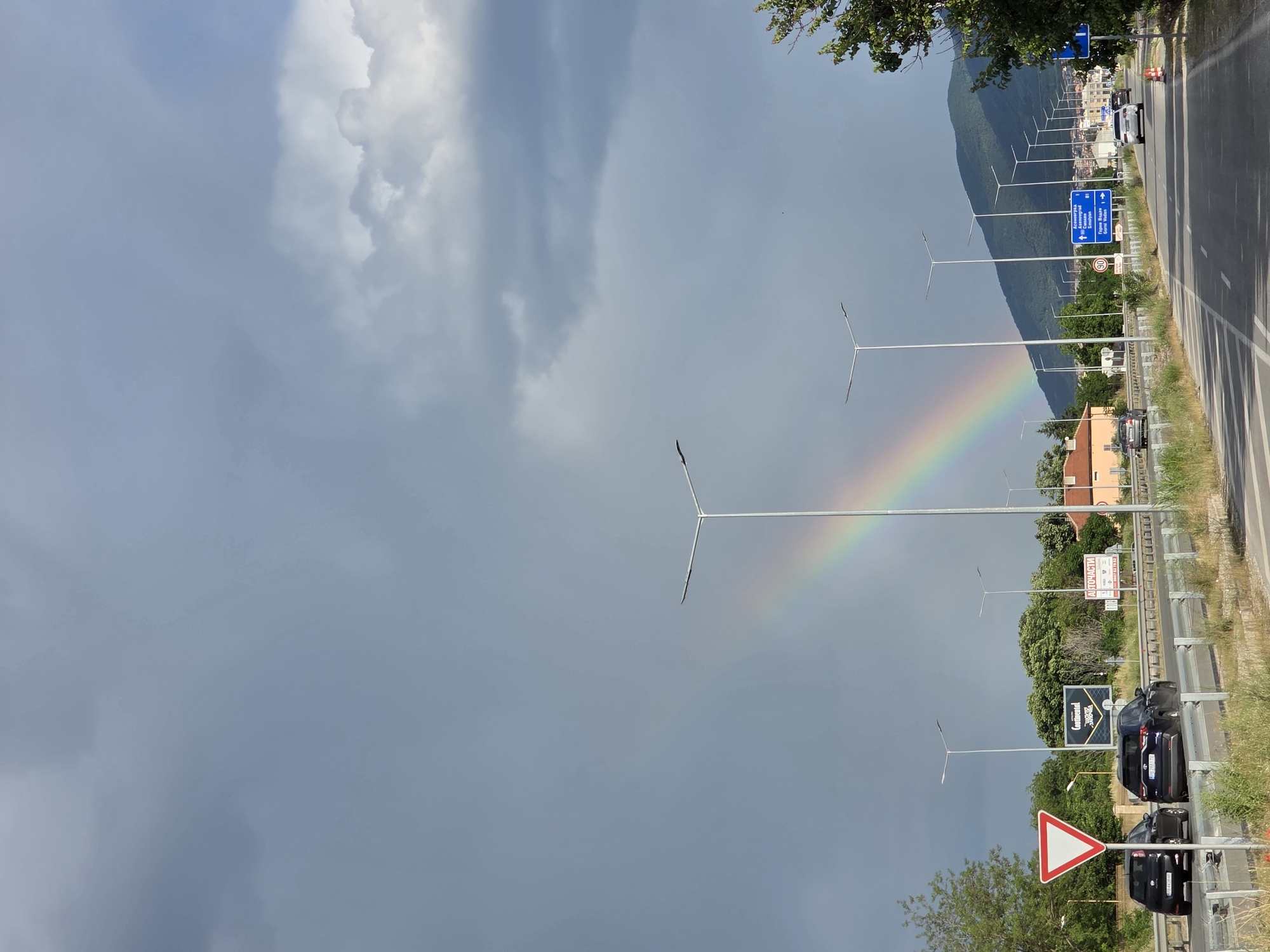 Rainbow photographed over Asenovgrad after rain shower