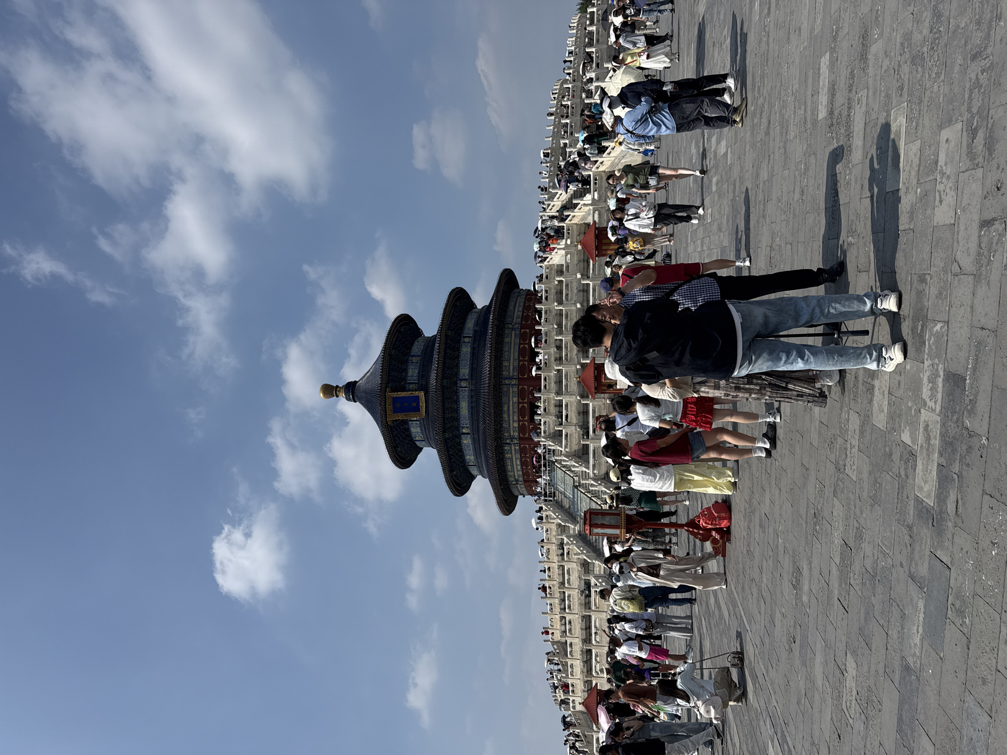 Tourist crowds explore Temple of Heaven complex in Beijing