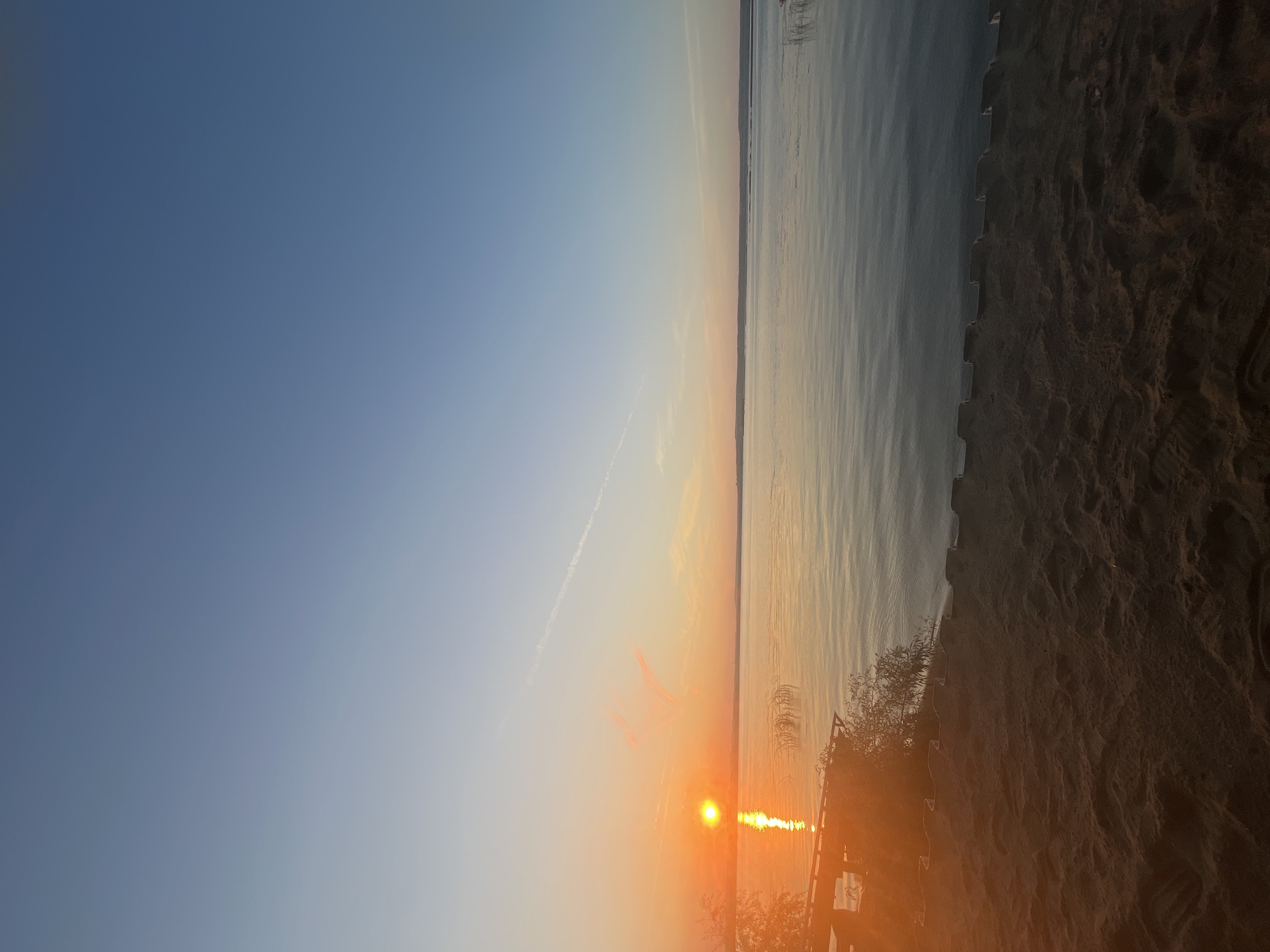 Golden sunset over the Volga near Shumeika, Russia
