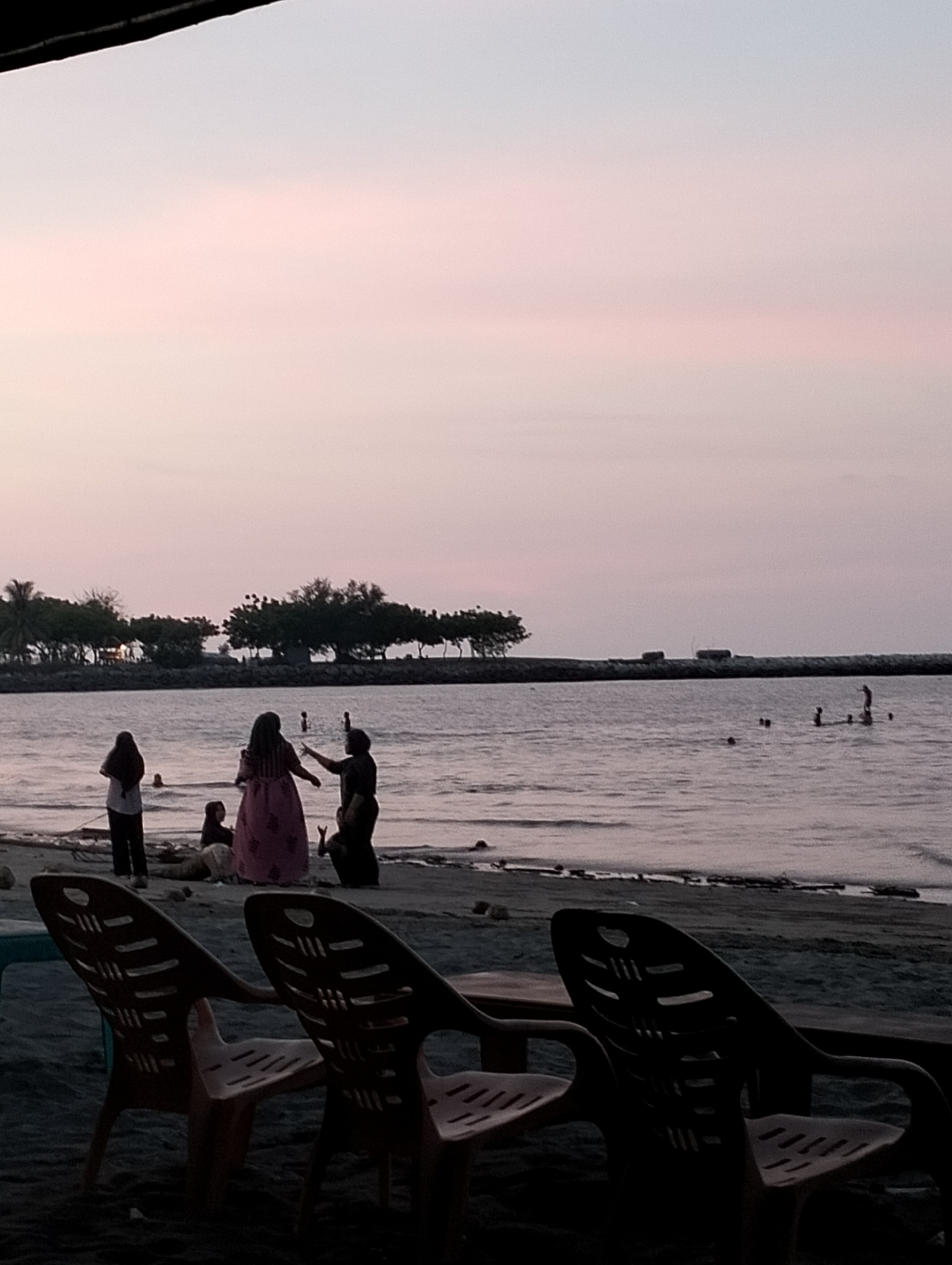 Twilight colors observed along Lhokseumawe coast, Indonesia