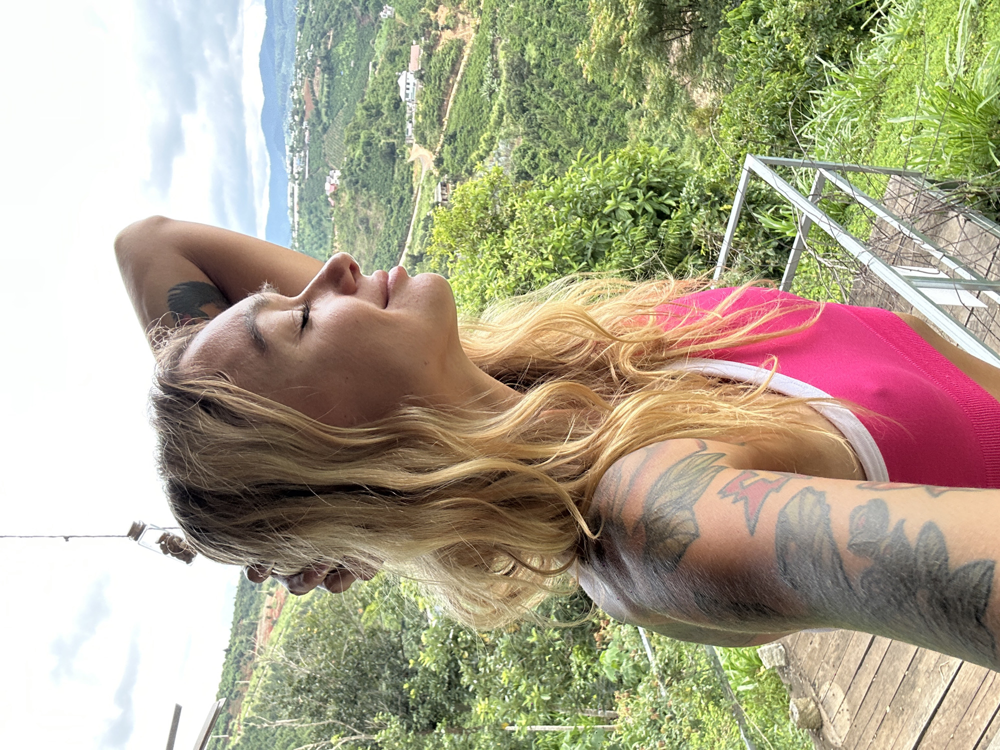 Relaxing on a porch in Thôn 3, Vietnam