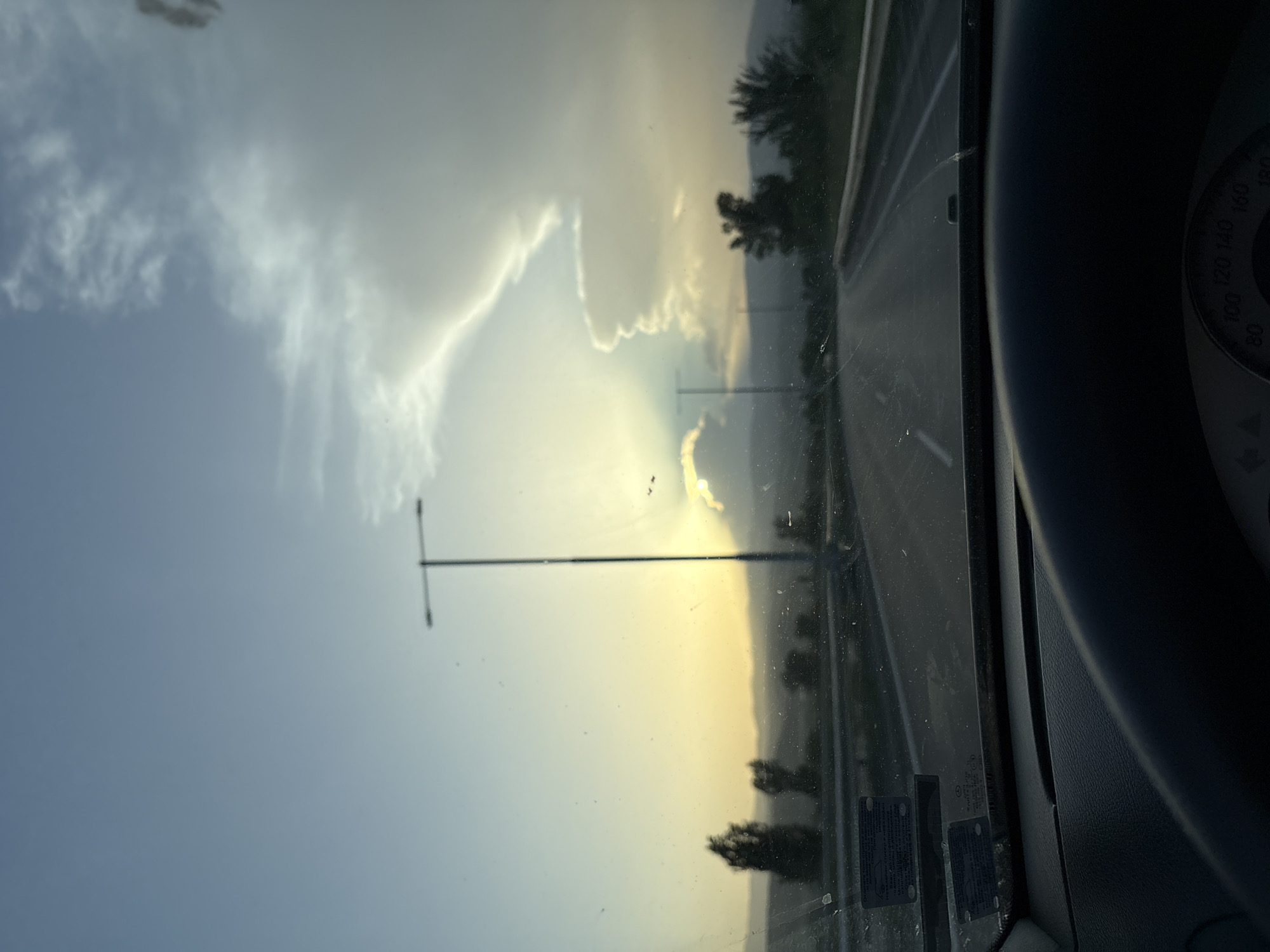 Driver captures sunny road view in Blagoevgrad, Bulgaria