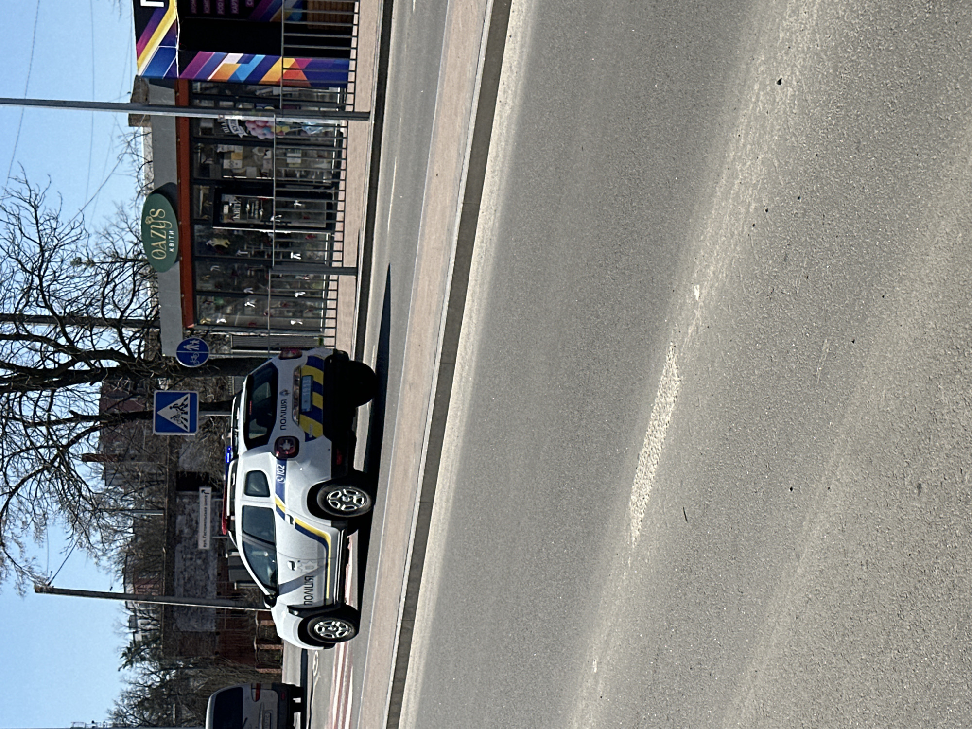 Routine street activity captured in Irpin, Ukraine