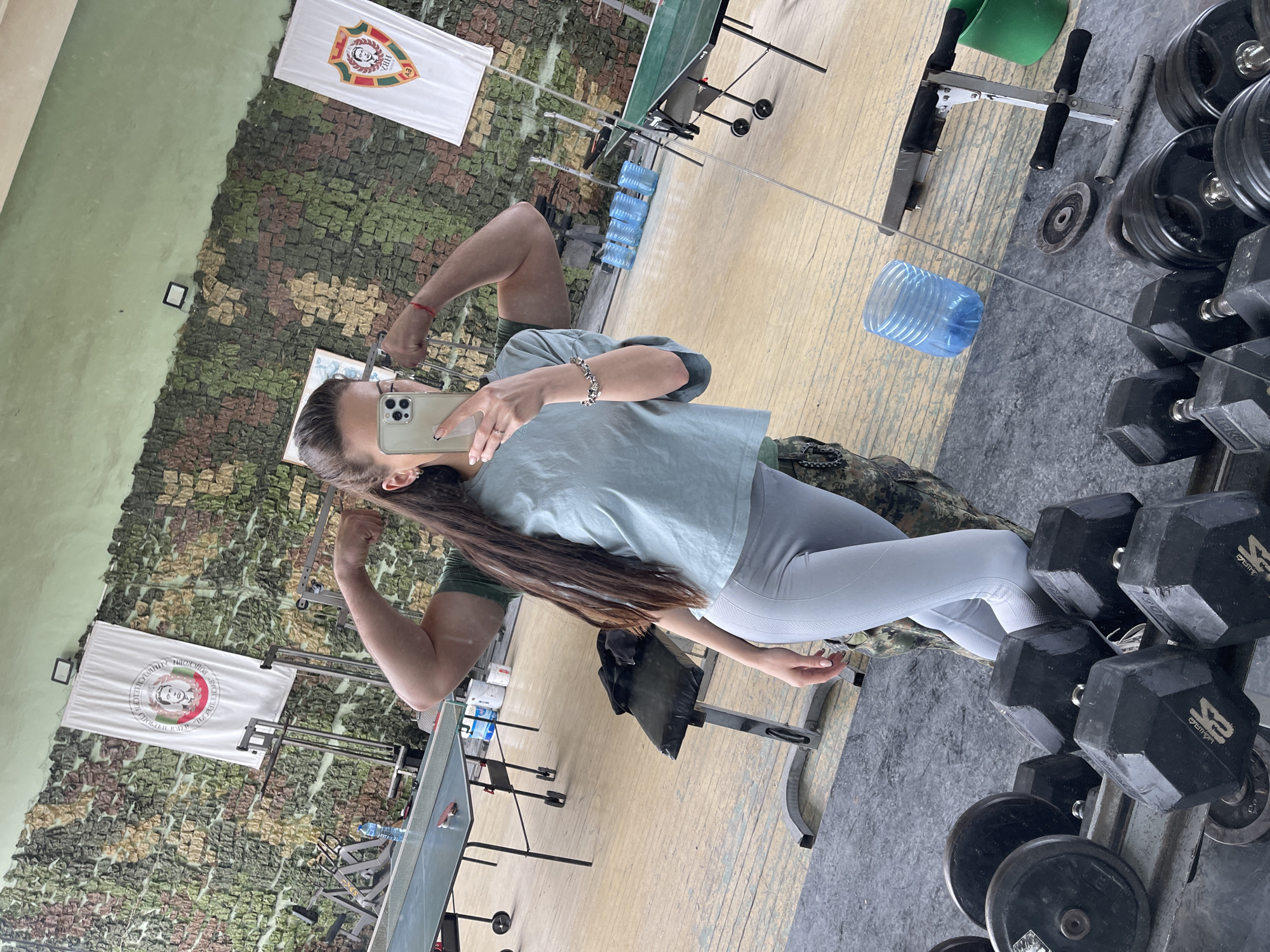 Gym selfie session captured in Veliko Tarnovo fitness center