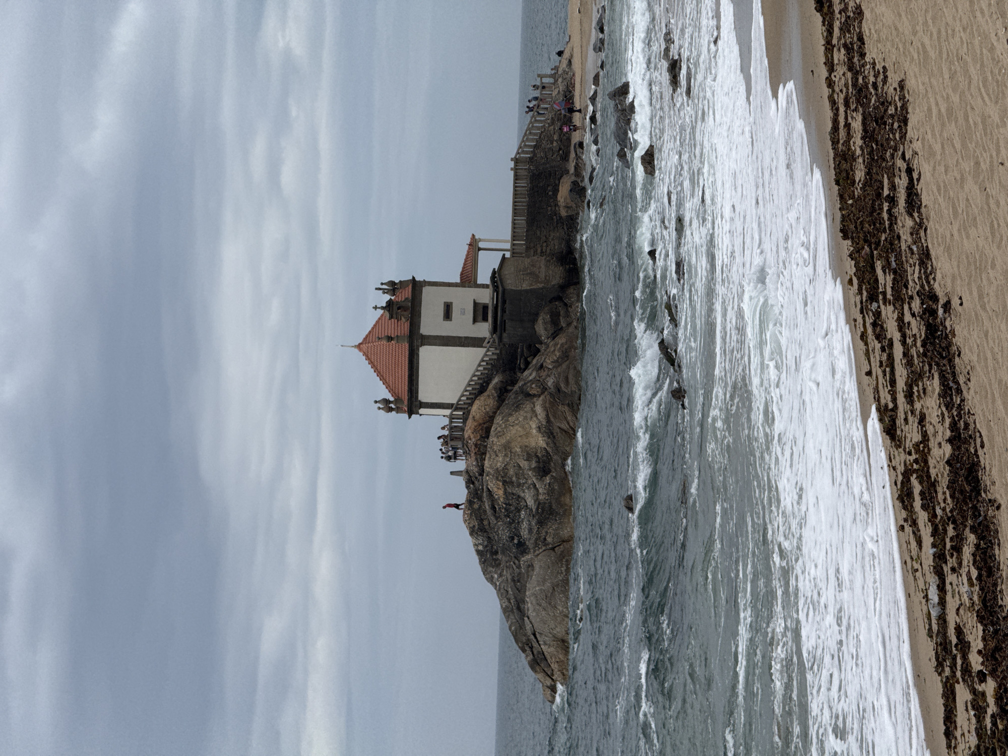 Cloudy afternoon at the beach near Senhor da Pedra chapel