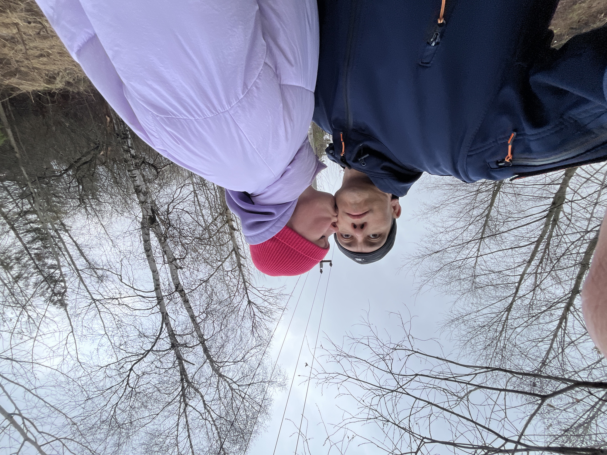 Unusual low-angle photograph captures two people in Chaikovsky, Russia