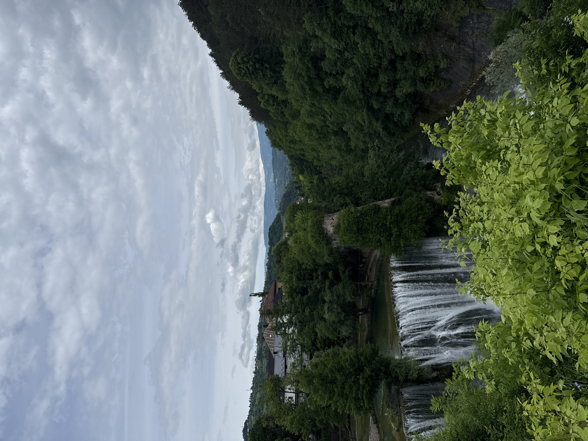 Tourist documents Pliva Waterfall visit in Jajce, Bosnia Herzegovina