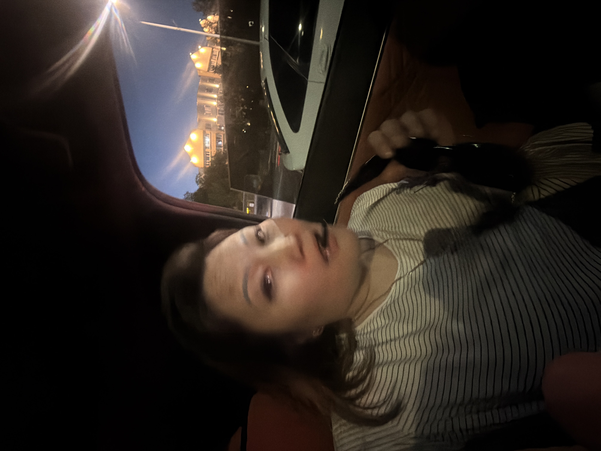 Night ride through Astana, with a mountain sunset in the mix