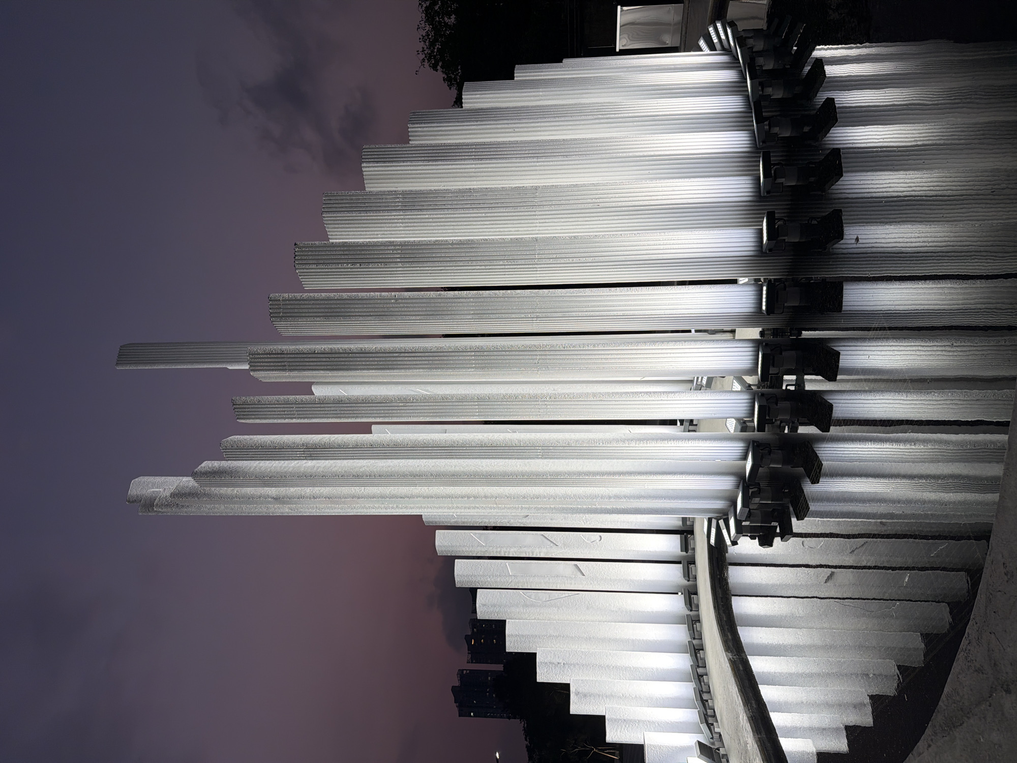 Seoul landmarks: Olympic Park installation and N Seoul Tower at night