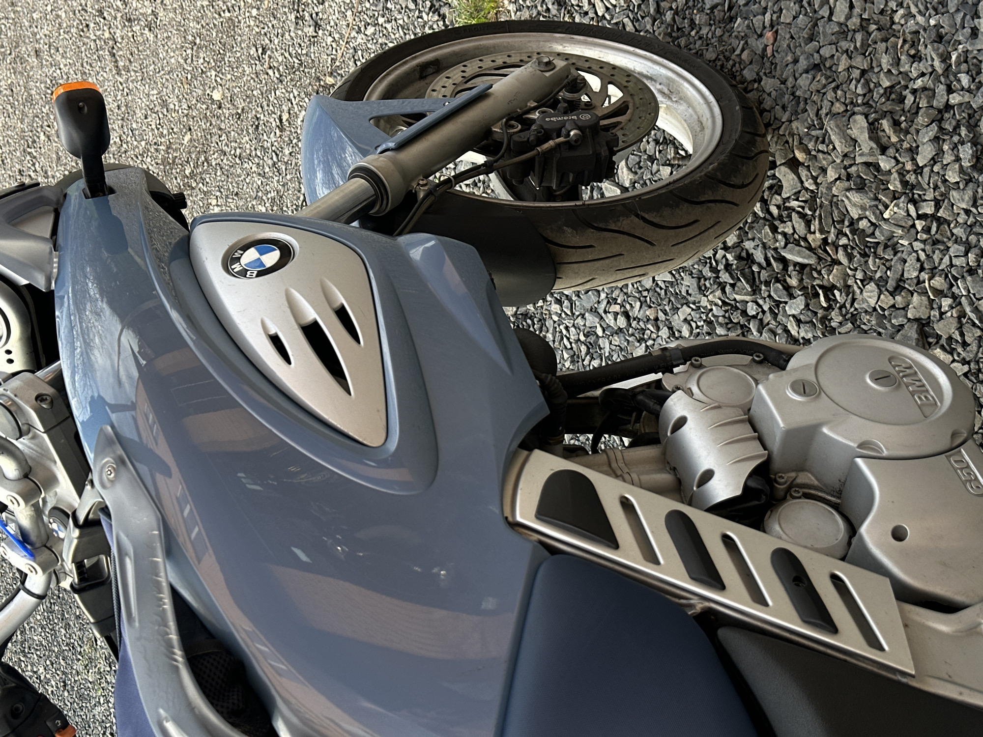 Motorcycles parked on gravel in Rostov-on-Don