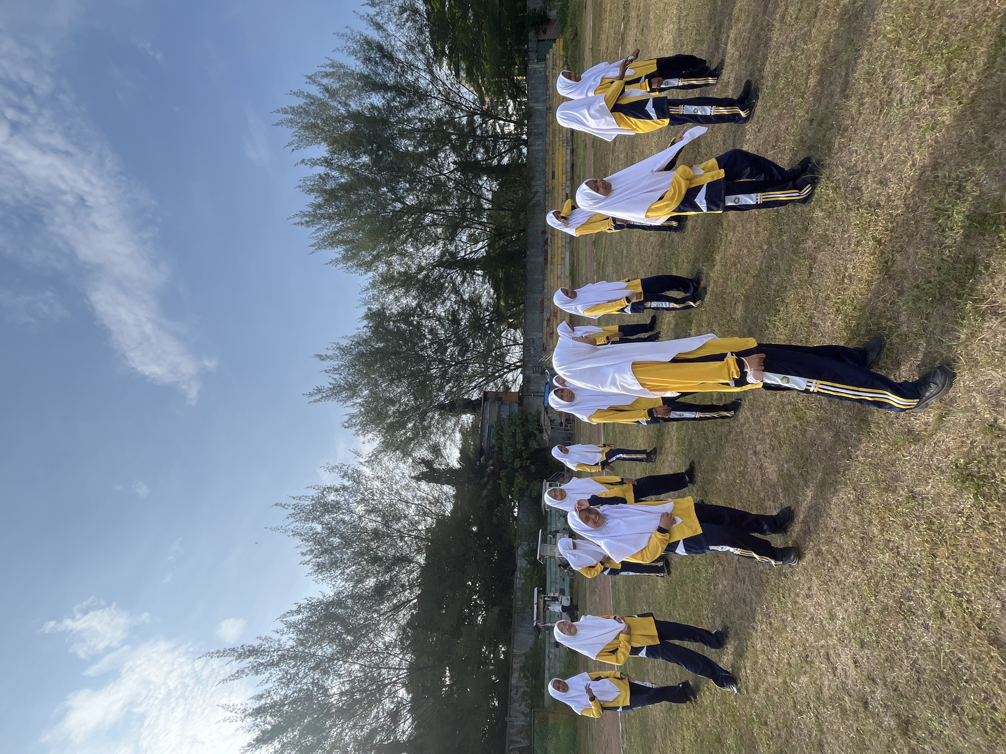Students drill through outdoor physical training in Lhokseumawe