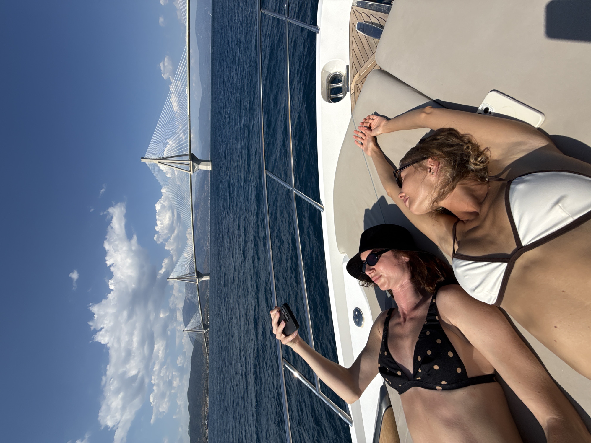 Yacht day on the Gulf of Corinth near the Rio–Antirrio Bridge