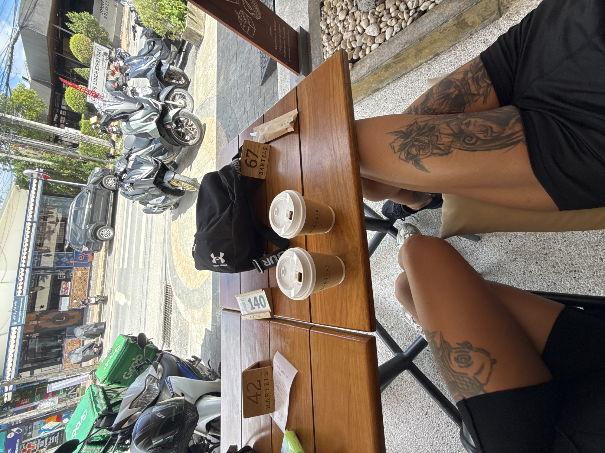 Morning hangout and gym mirror moment in Choeng Thale