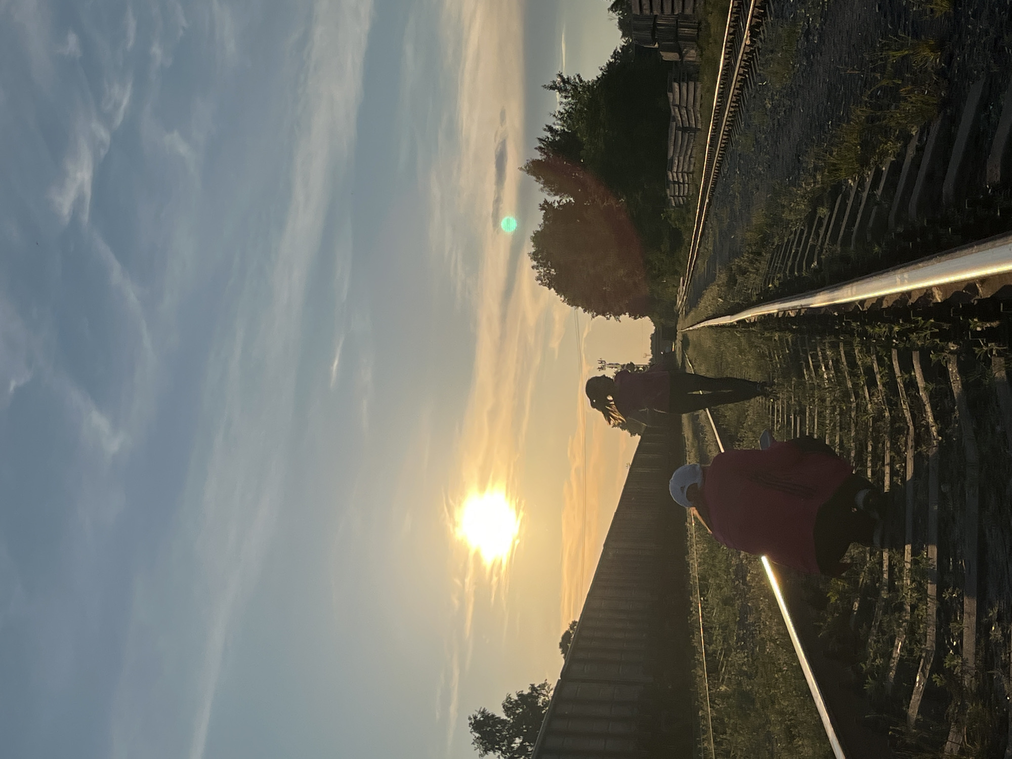 Sunset railway photo session captured in Chaikovsky, Russia