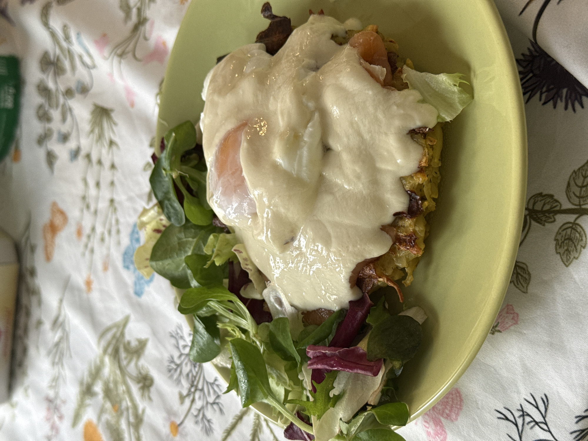 Traditional potato dish photographed during Zagreb breakfast service