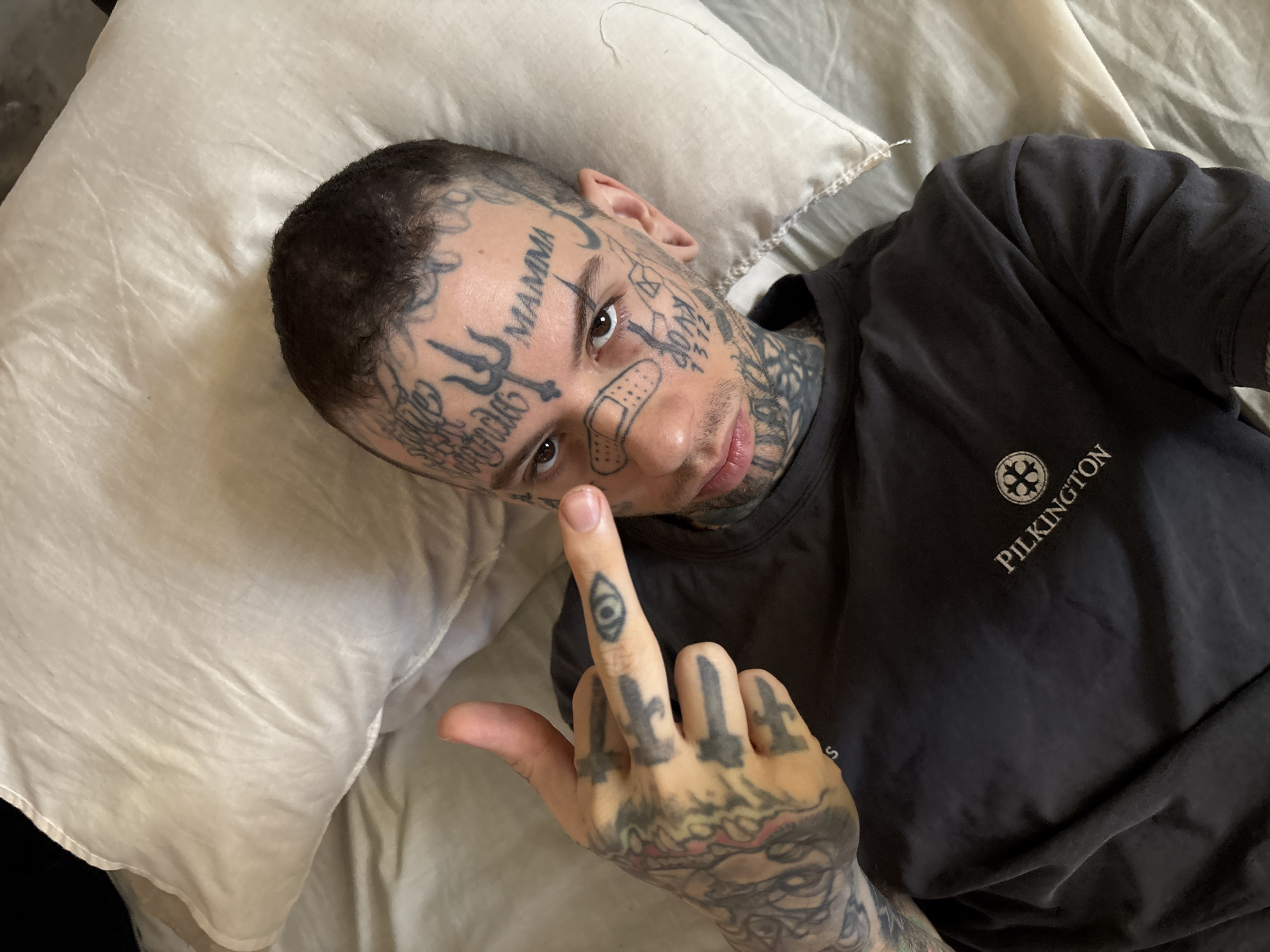 Tattooed man photographed drinking mate in Buenos Aires portraits