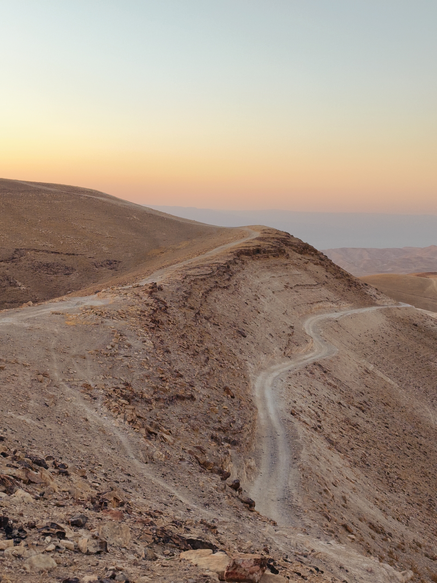 Desert sunset near Keidar, shot from the rocky ground
