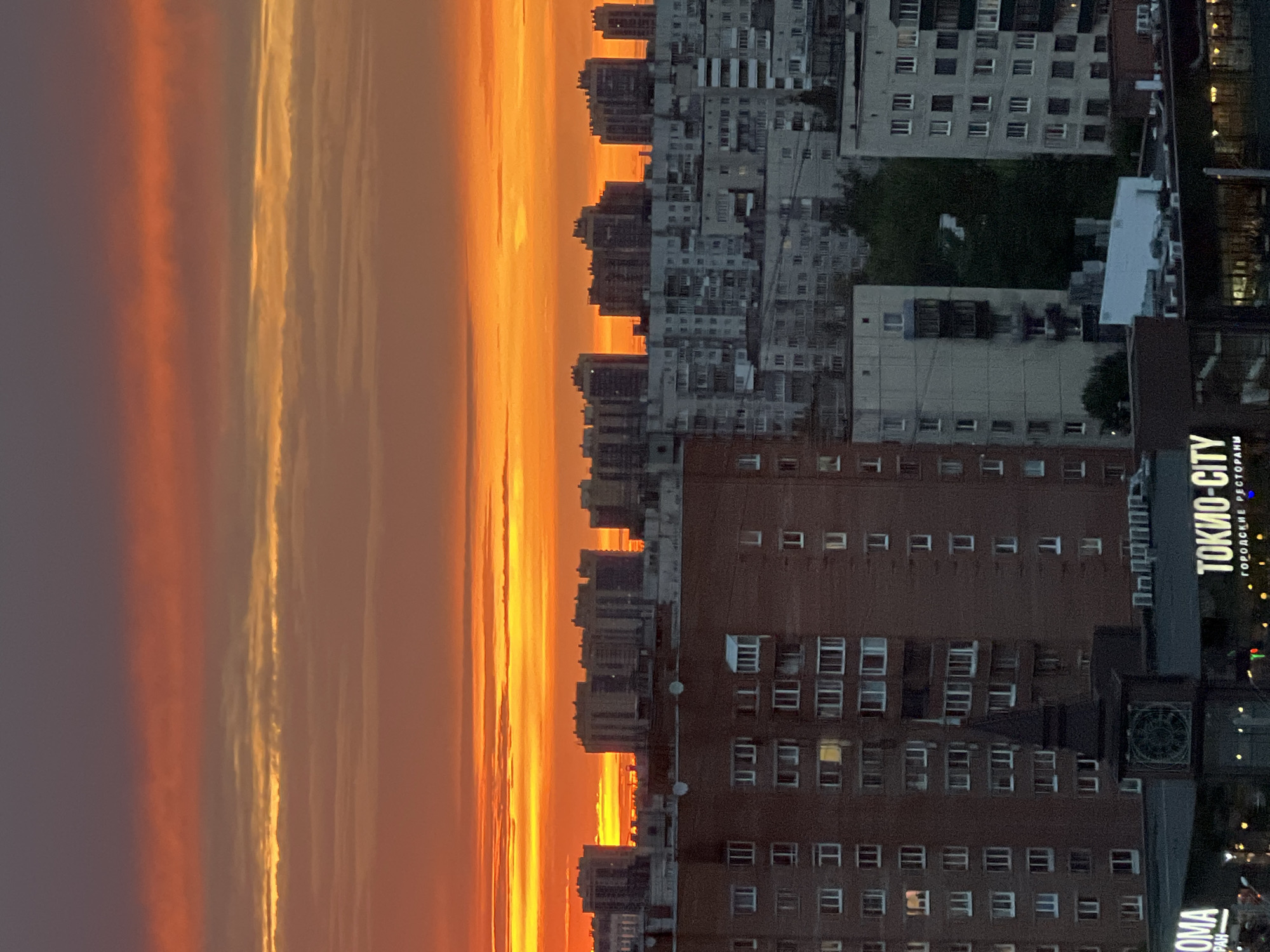 Saint Petersburg sunset lights up the sky in vivid color