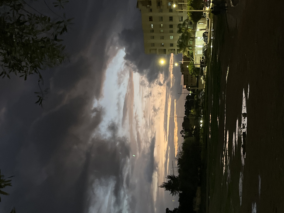 Dramatic post-rain dusk captured across Fez Morocco streets