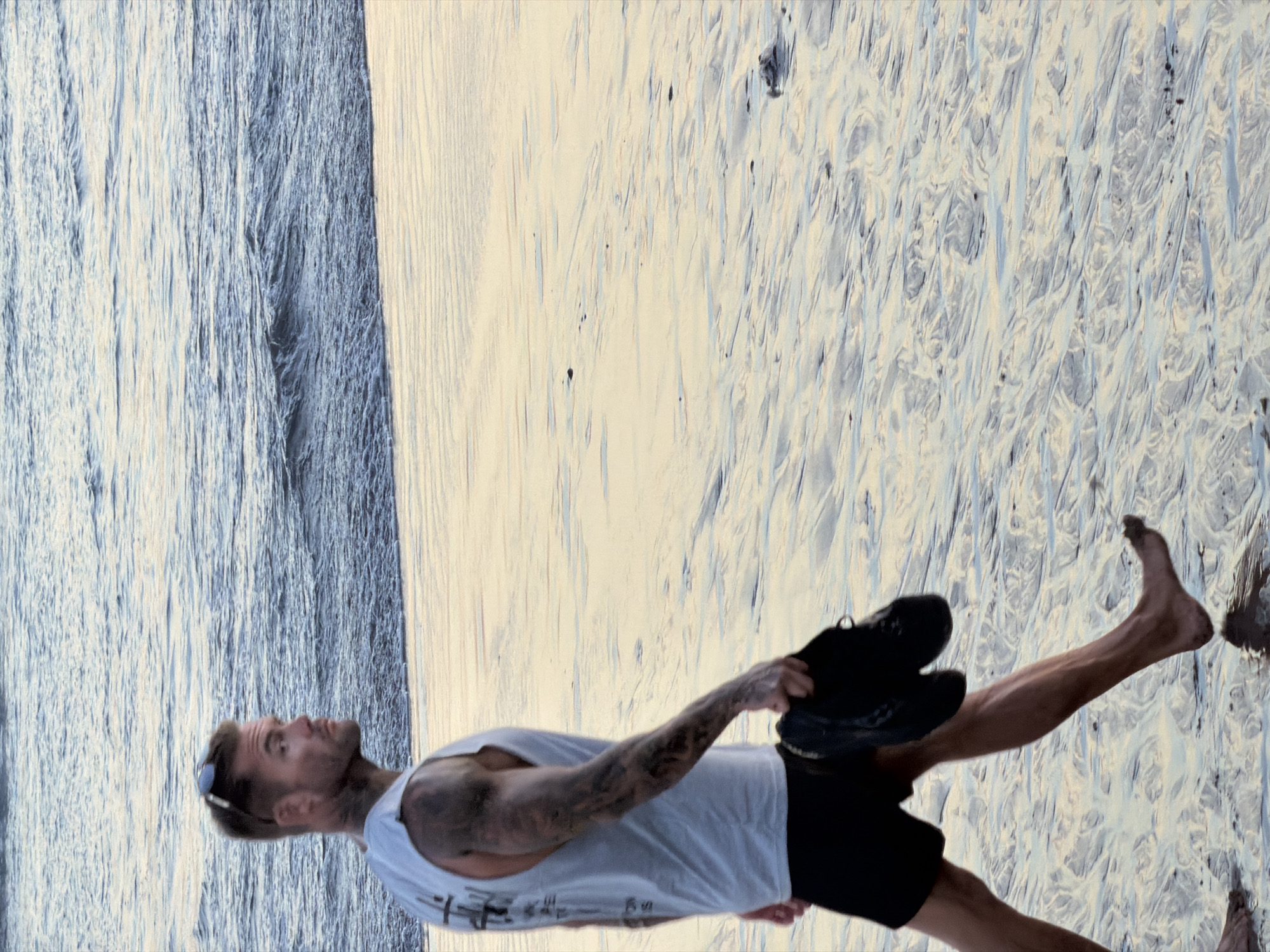 Kites, pull-ups, and a vivid sunset on North Kuta beach