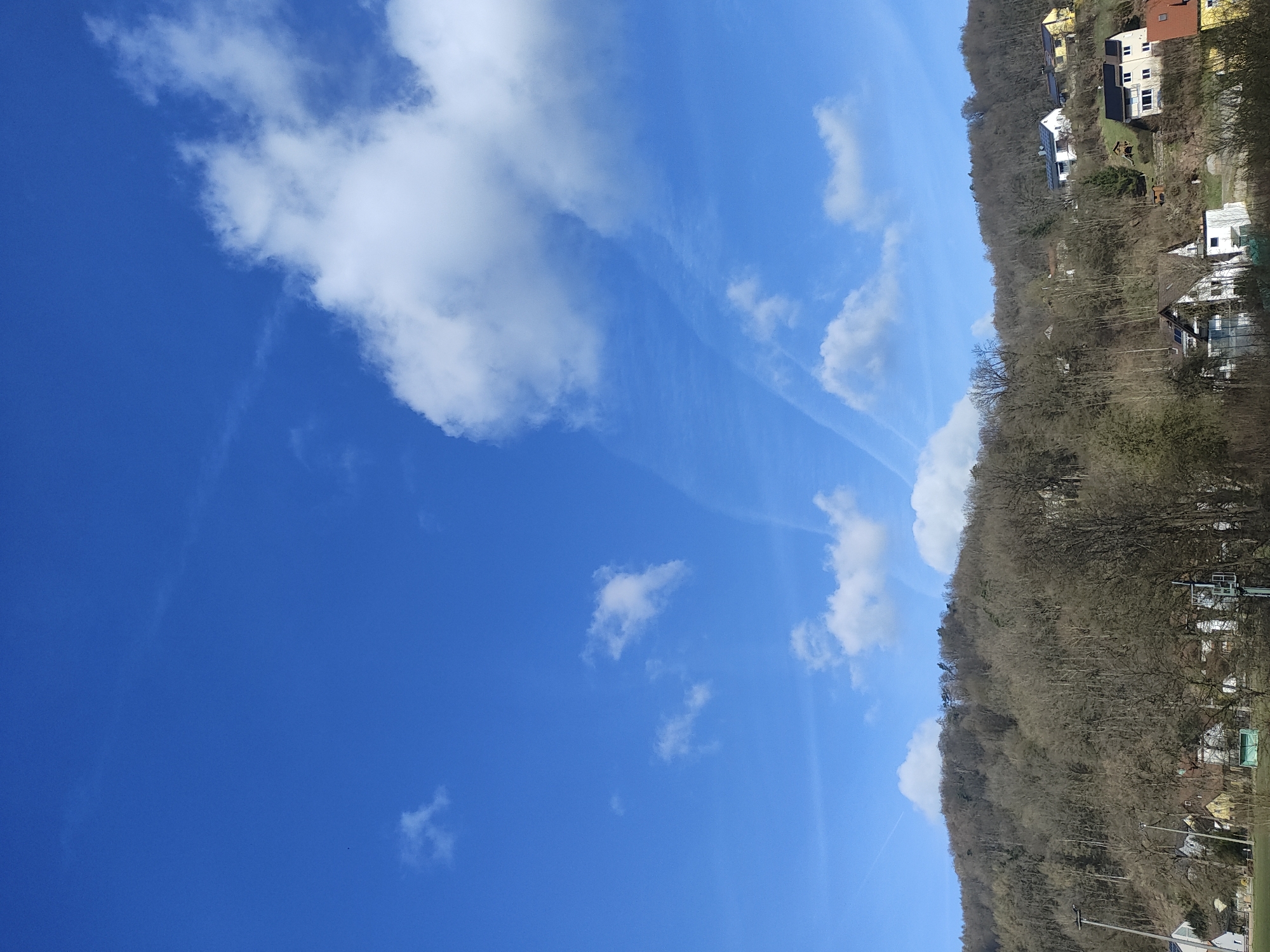 Morning view captured of Trebgast hillside under blue skies
