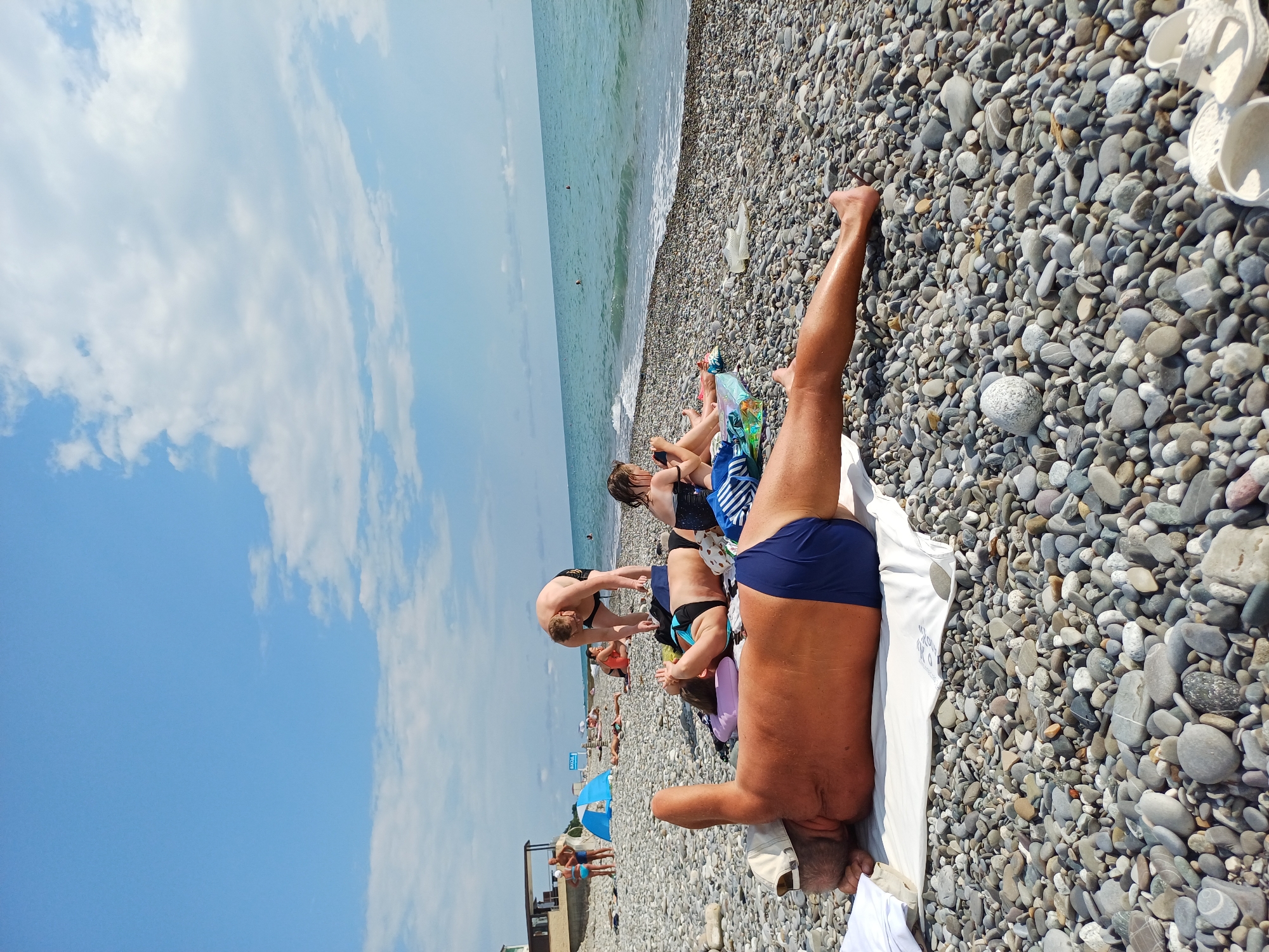 Afternoon at a Sochi pebble beach on the Black Sea