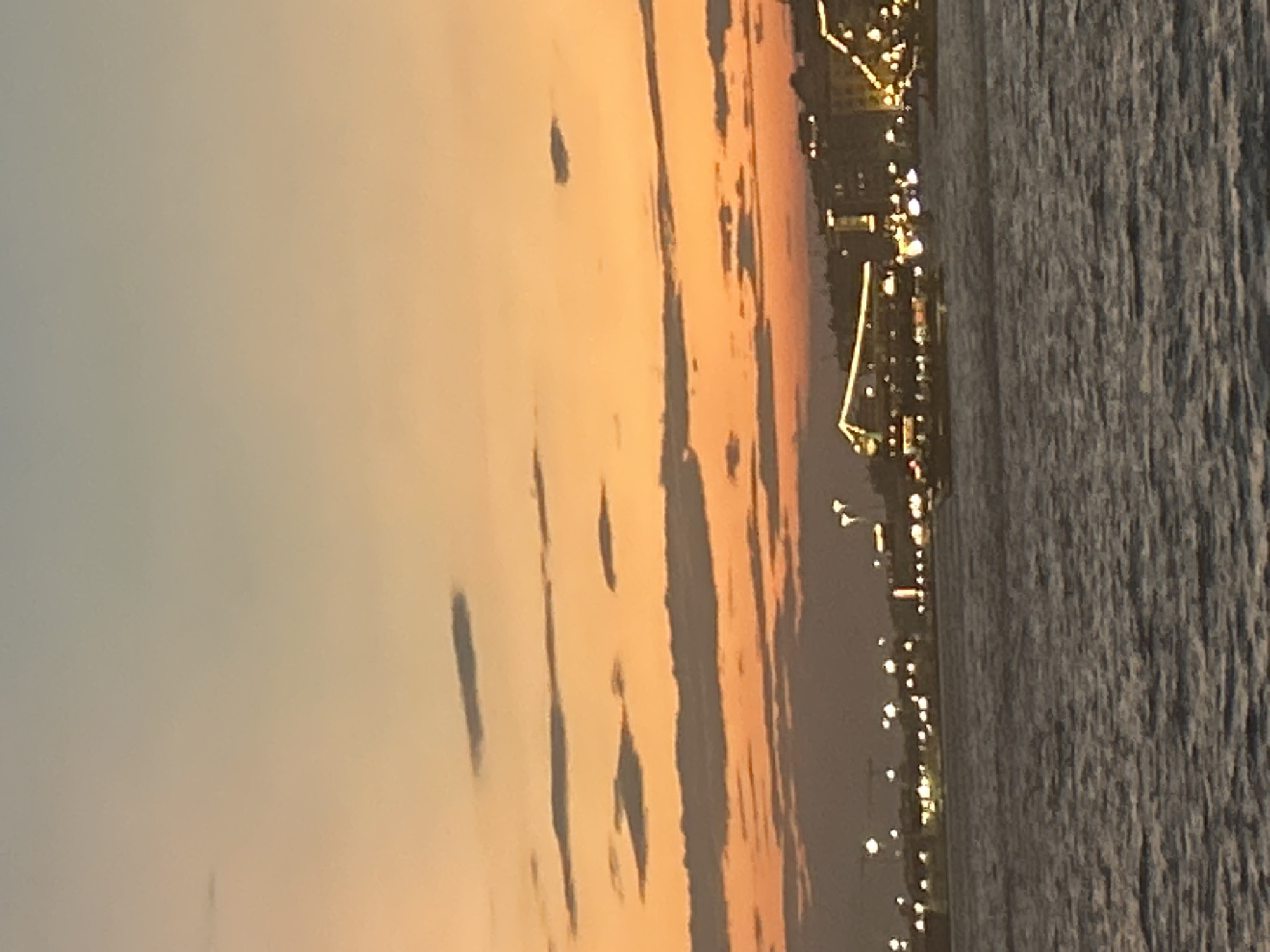 Thessaloniki's waterfront at golden hour into dusk