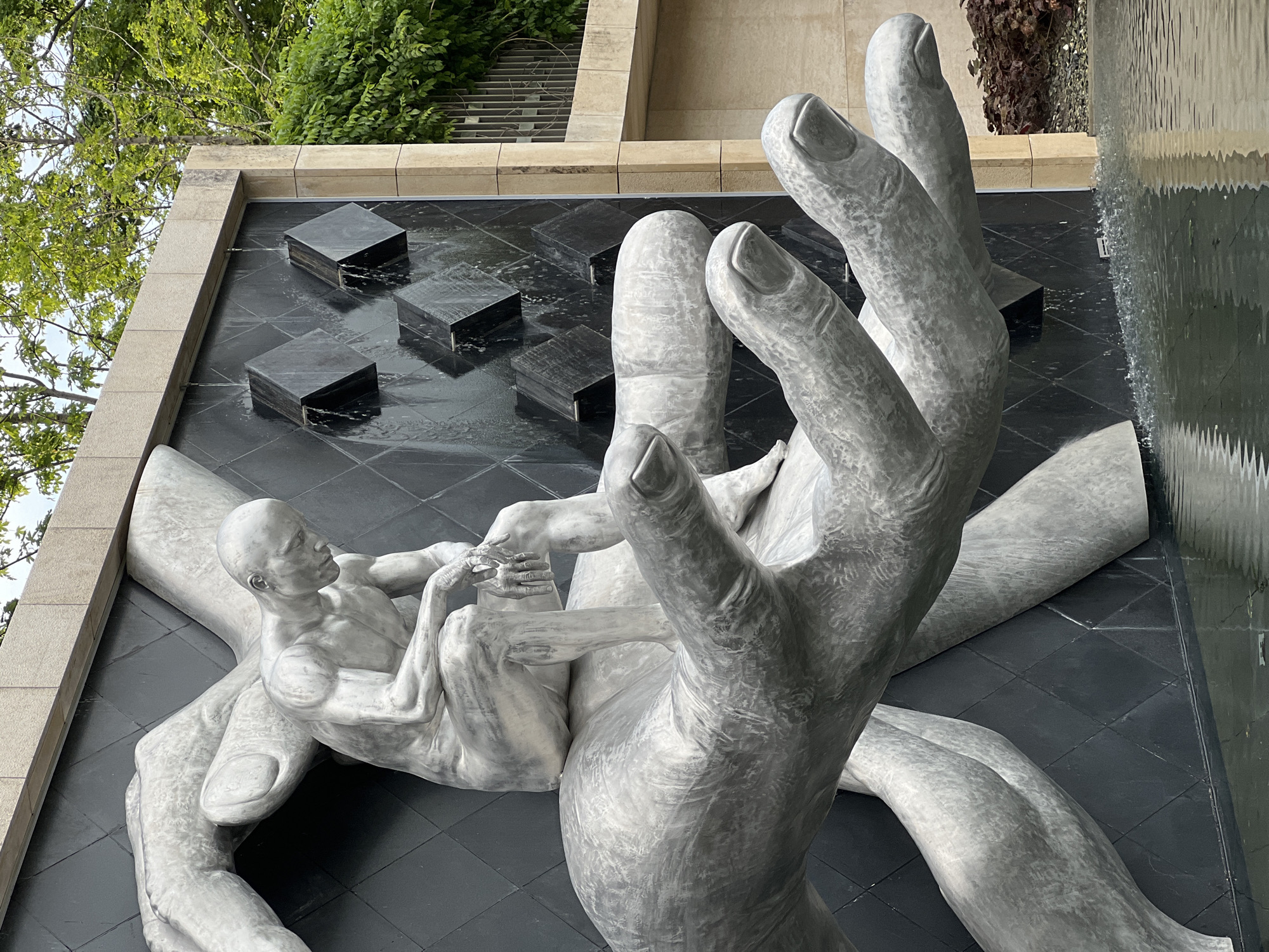 Visitor documents sculptural memorial park in Krasnodar, Russia