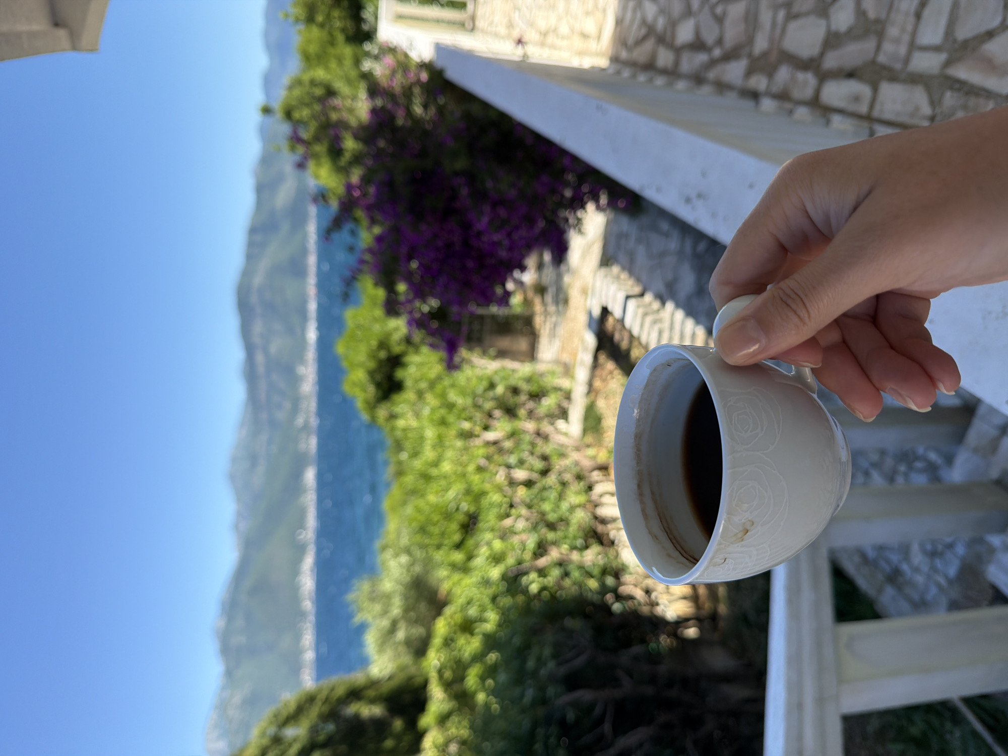 Morning coffee moments captured along Montenegro's Adriatic coast