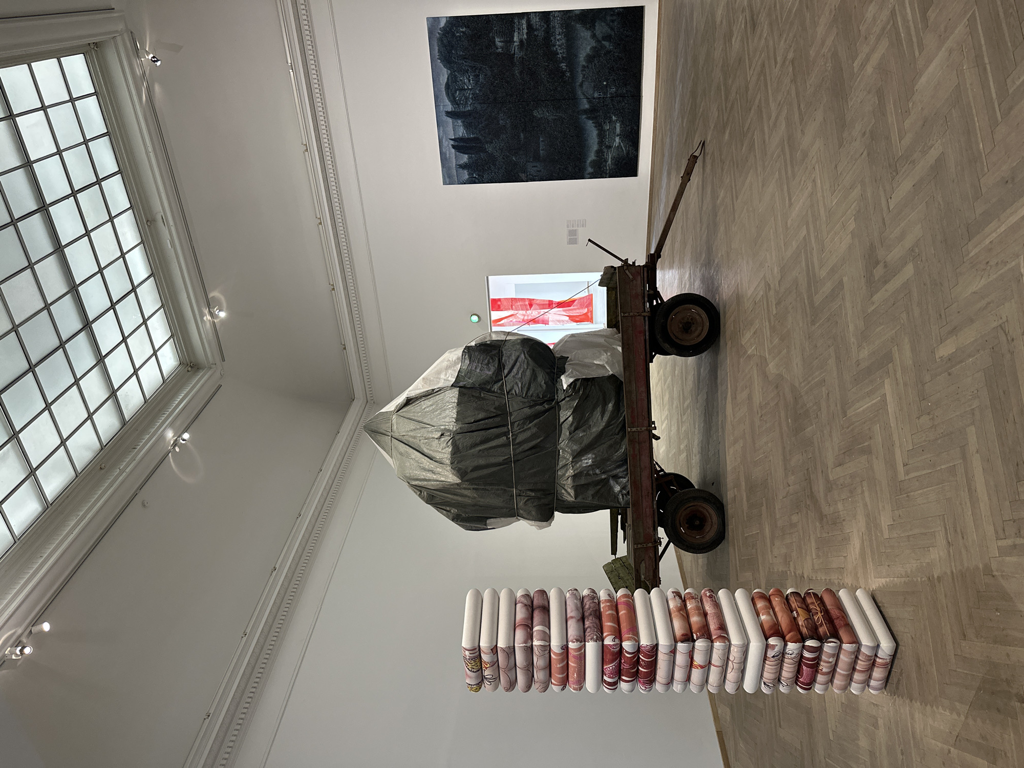 Inside a Copenhagen contemporary art museum, sculptures and installations on show