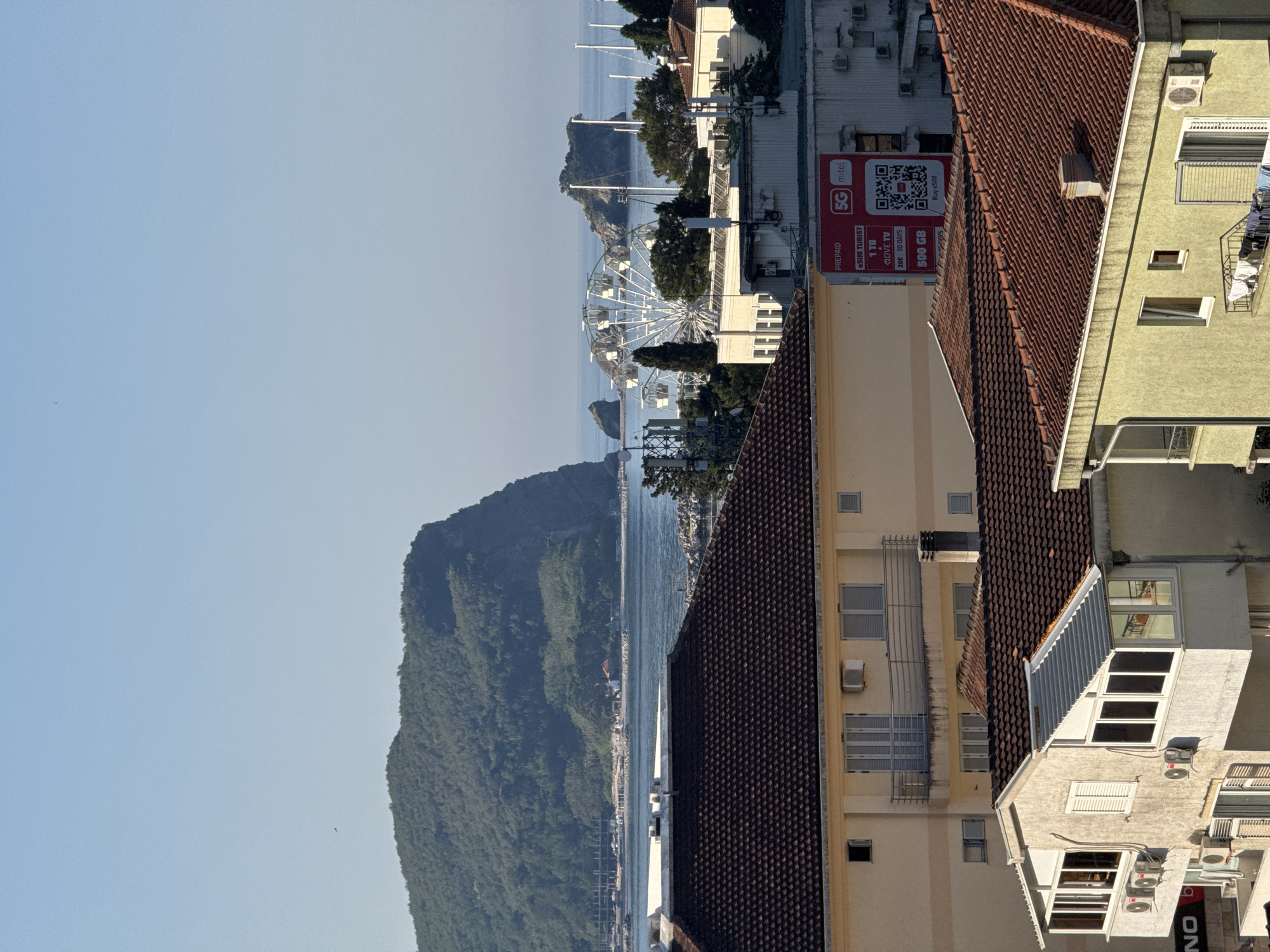 Elevated views capture Budva's Mediterranean architecture and streetscapes