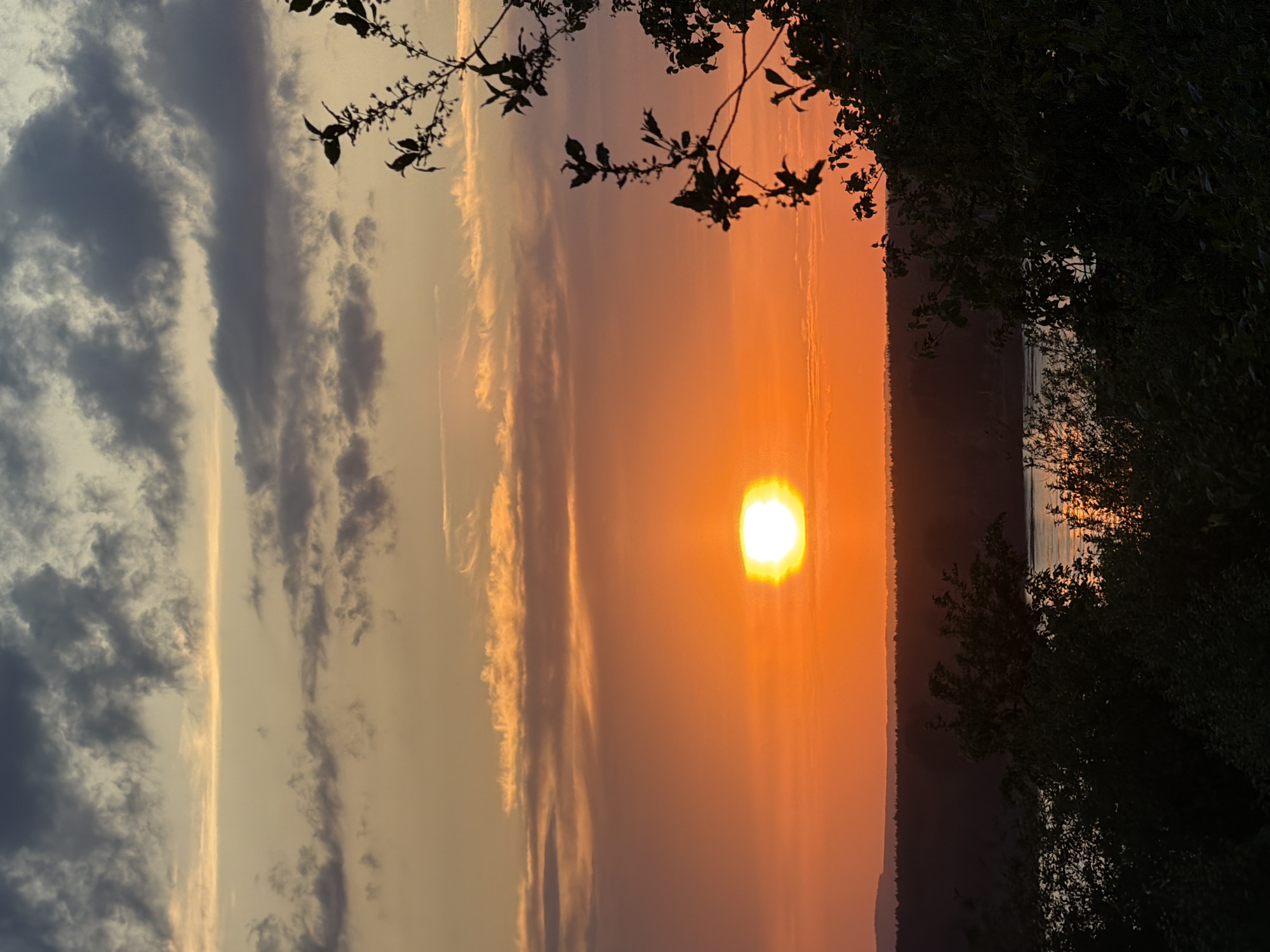 Sunset observed over Kama River in Chaikovsky, Russia